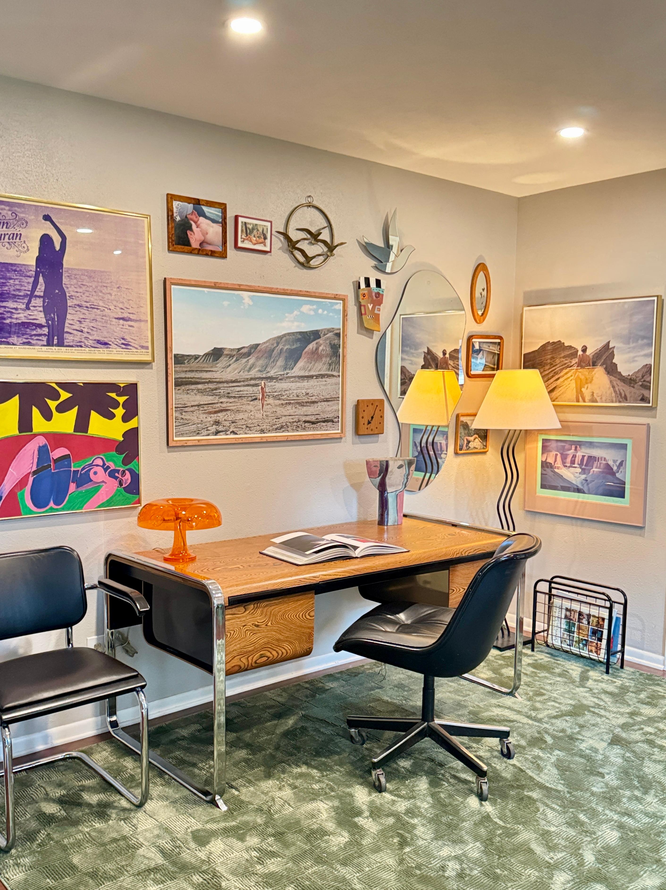A rare zebra wood desk designed by Peter Protzmann for Herman Miller, 1970s 11