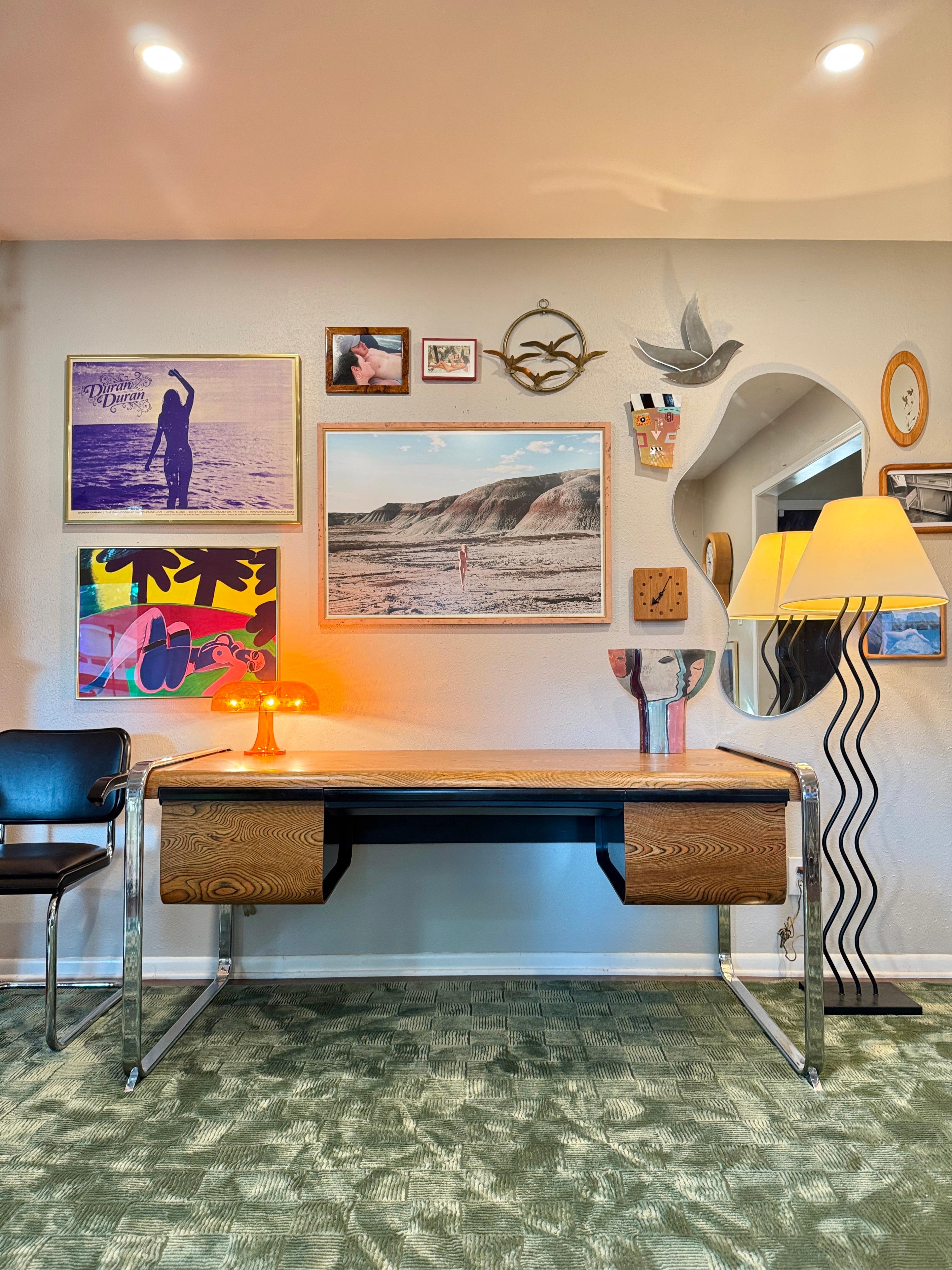 A rare zebra wood desk designed by Peter Protzmann for Herman Miller, 1970s 13