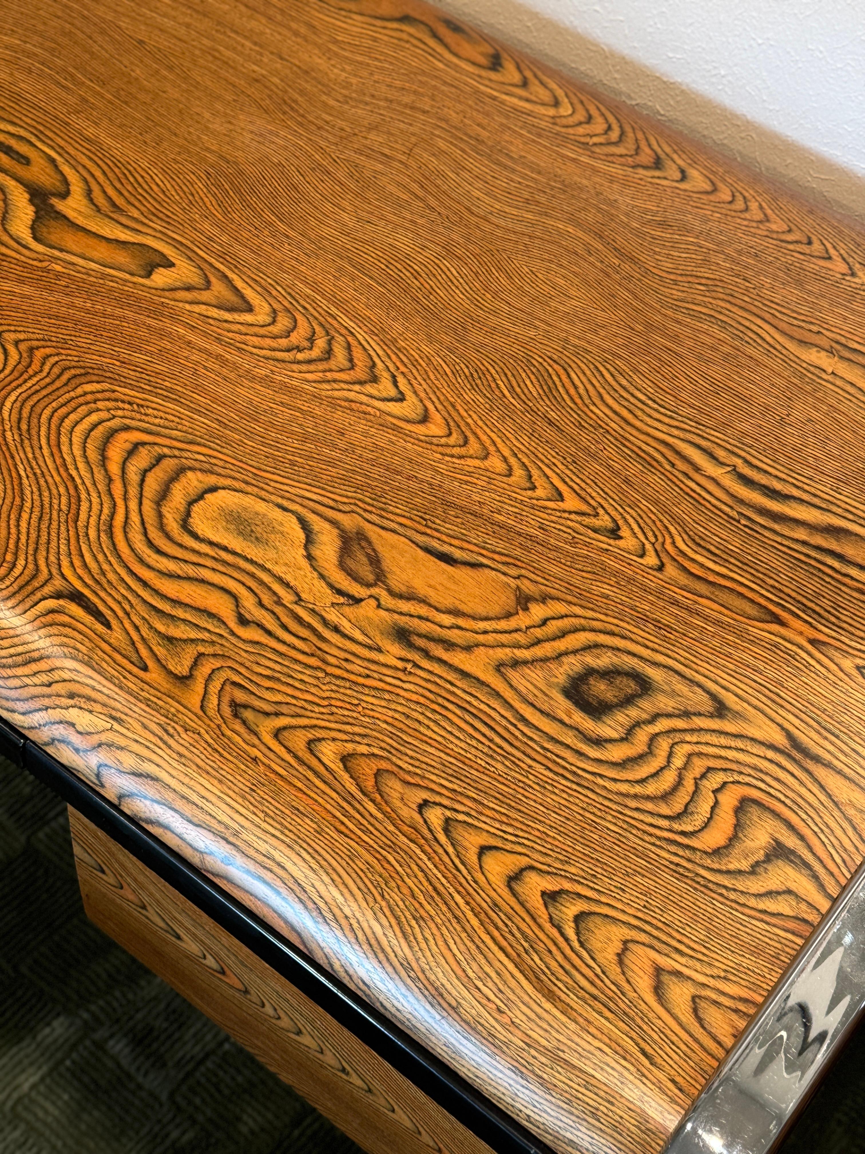 A rare zebra wood desk designed by Peter Protzmann for Herman Miller, 1970s 2