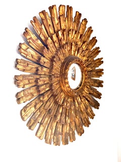 Impressive Giltwood Sunburst Convex Mirror