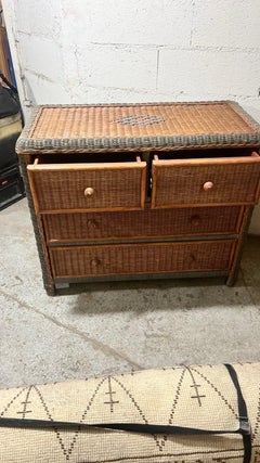 A rattan chest of draw circa 1950