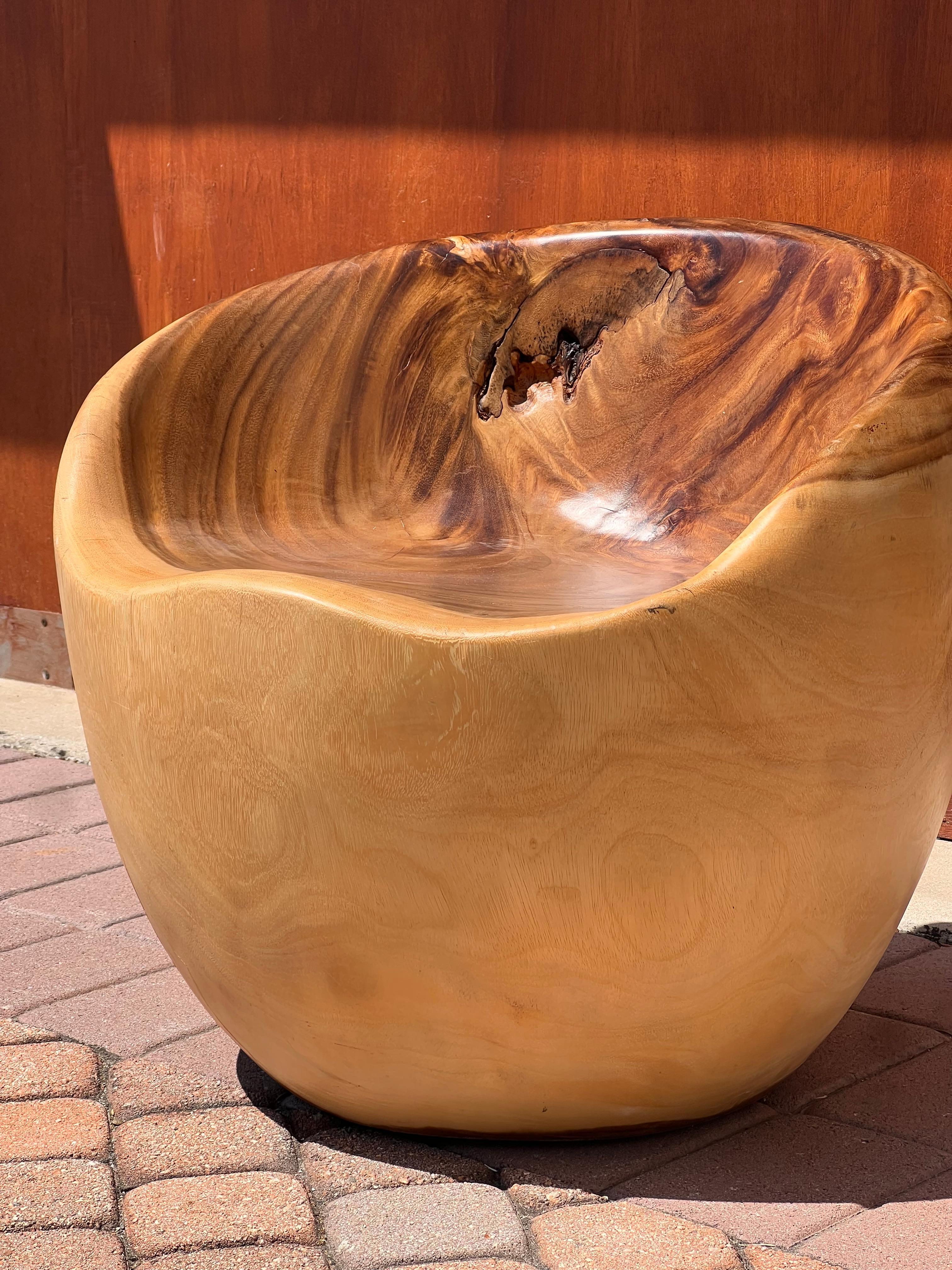 Sedia intagliata a mano in legno di radice grezza, XX secolo in vendita 6