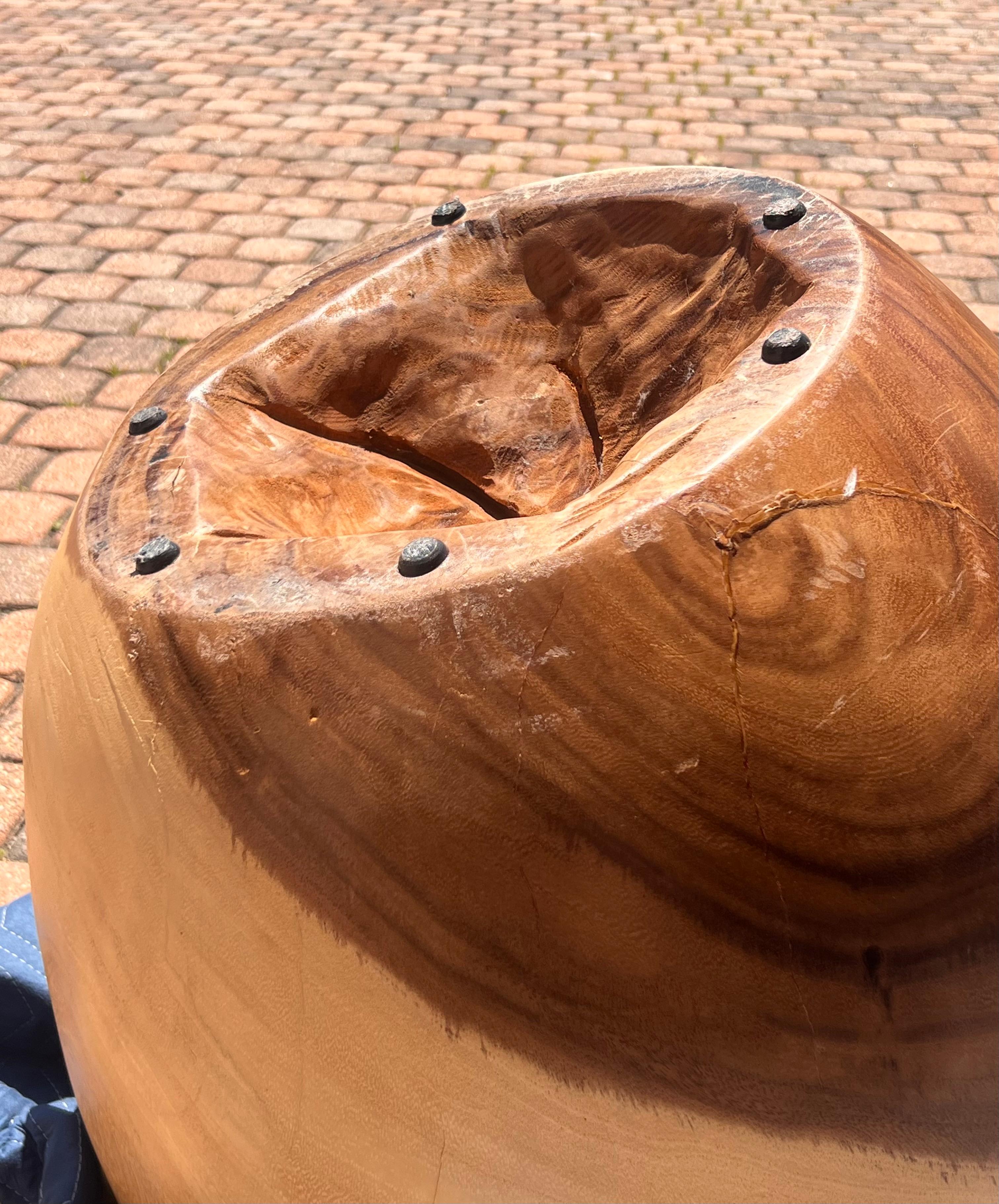 Sedia intagliata a mano in legno di radice grezza, XX secolo in vendita 8
