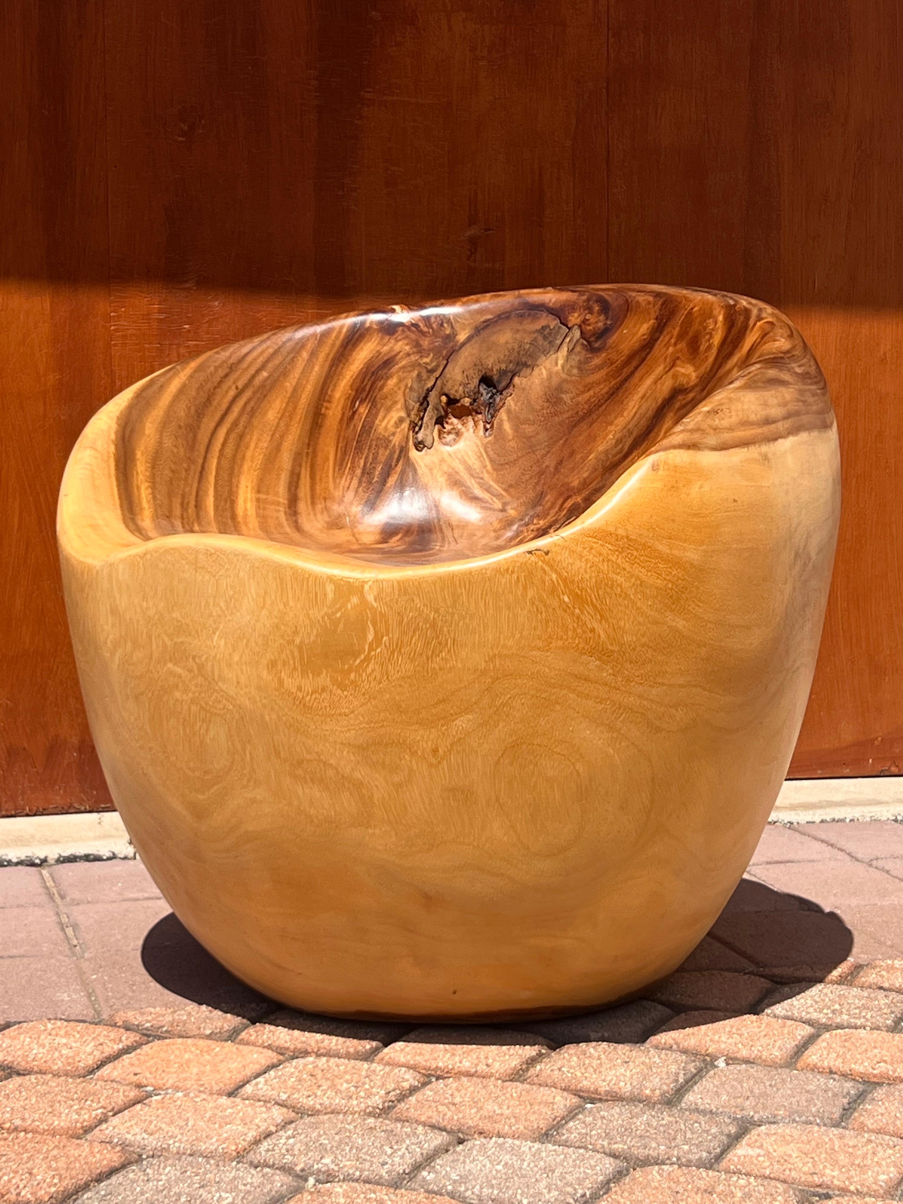 Sedia intagliata a mano in legno di radice grezza, XX secolo in vendita 11