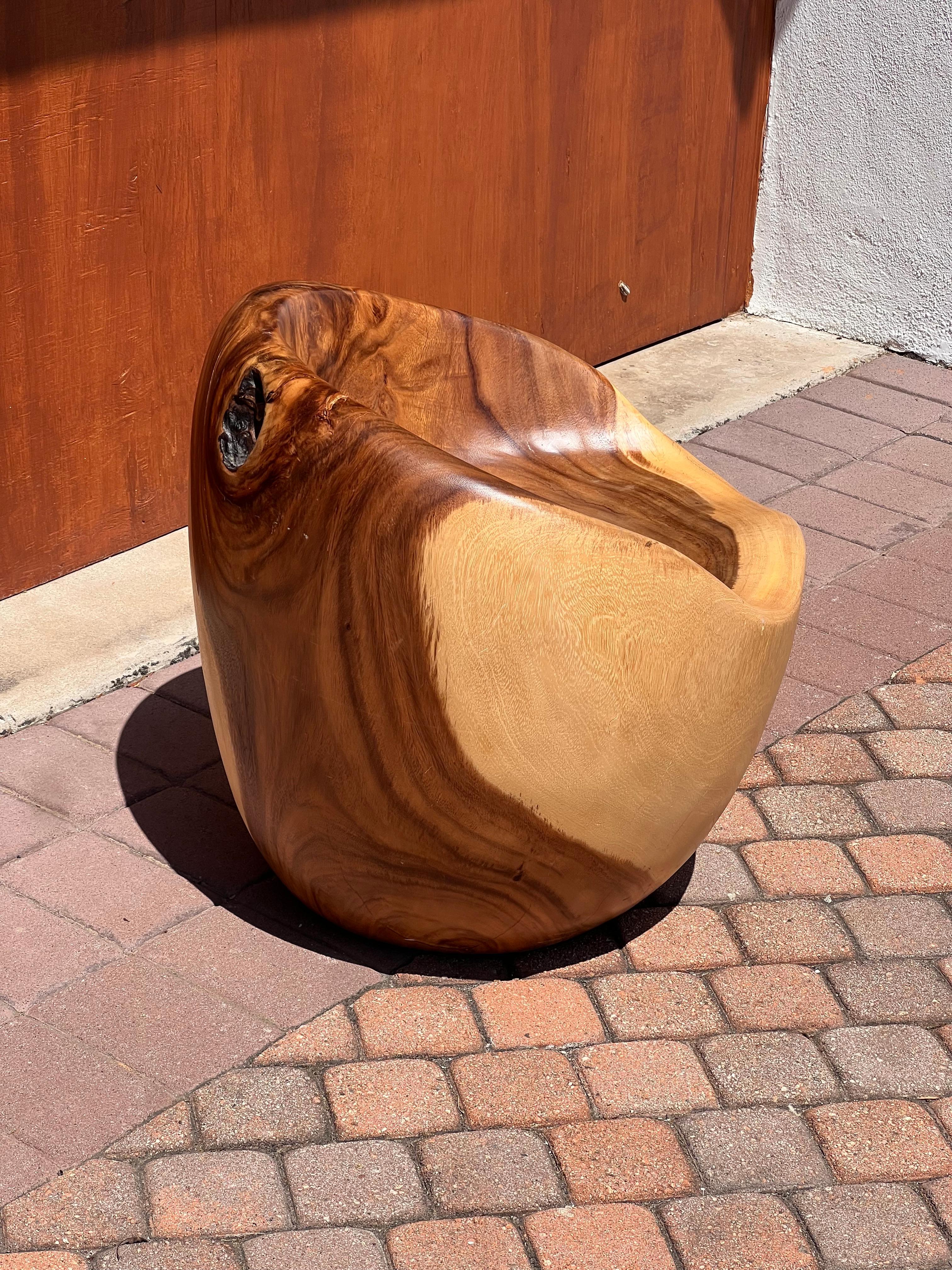 Sedia intagliata a mano in legno di radice grezza, XX secolo in vendita 14