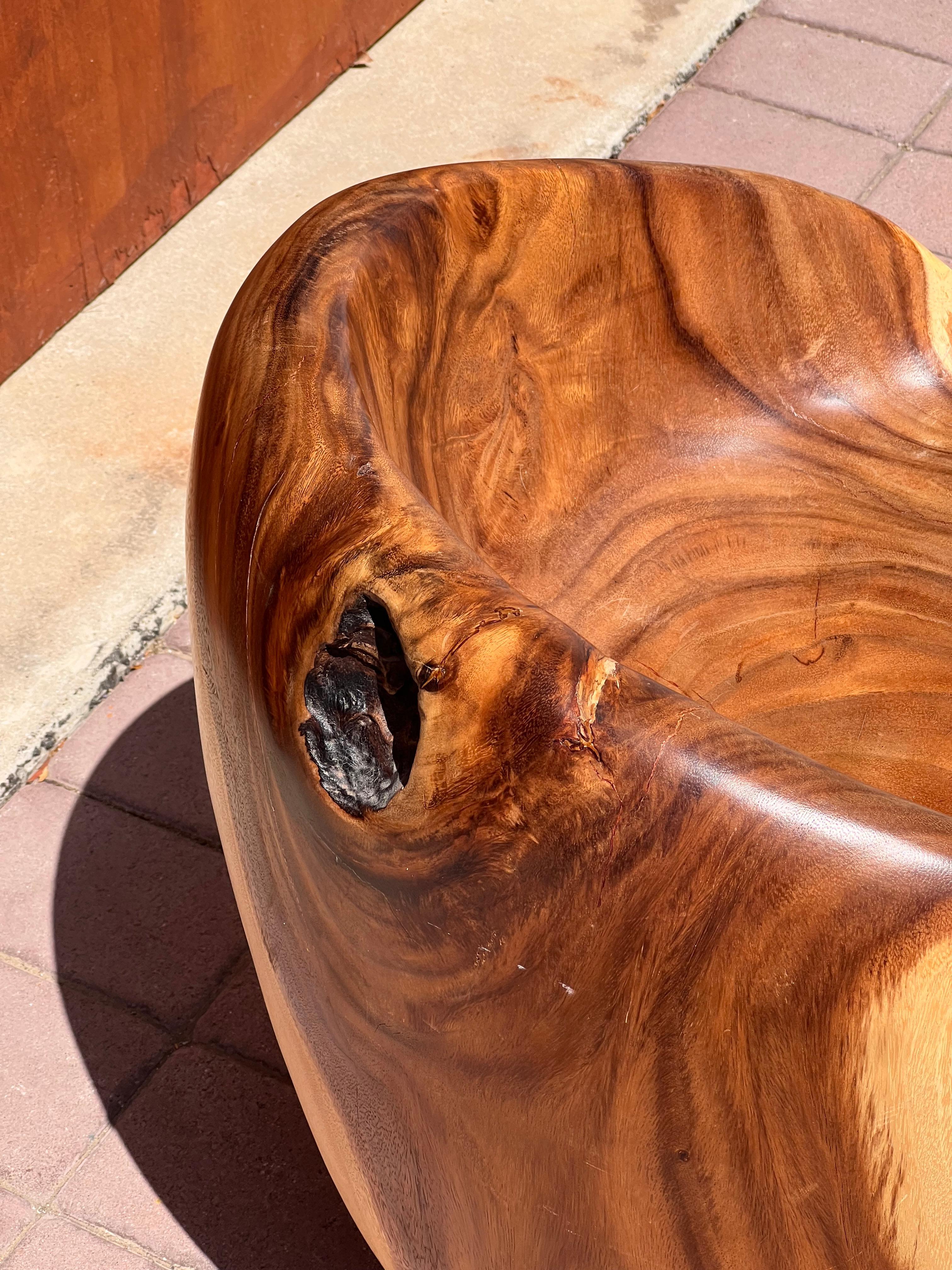 Sedia intagliata a mano in legno di radice grezza, XX secolo in vendita 2