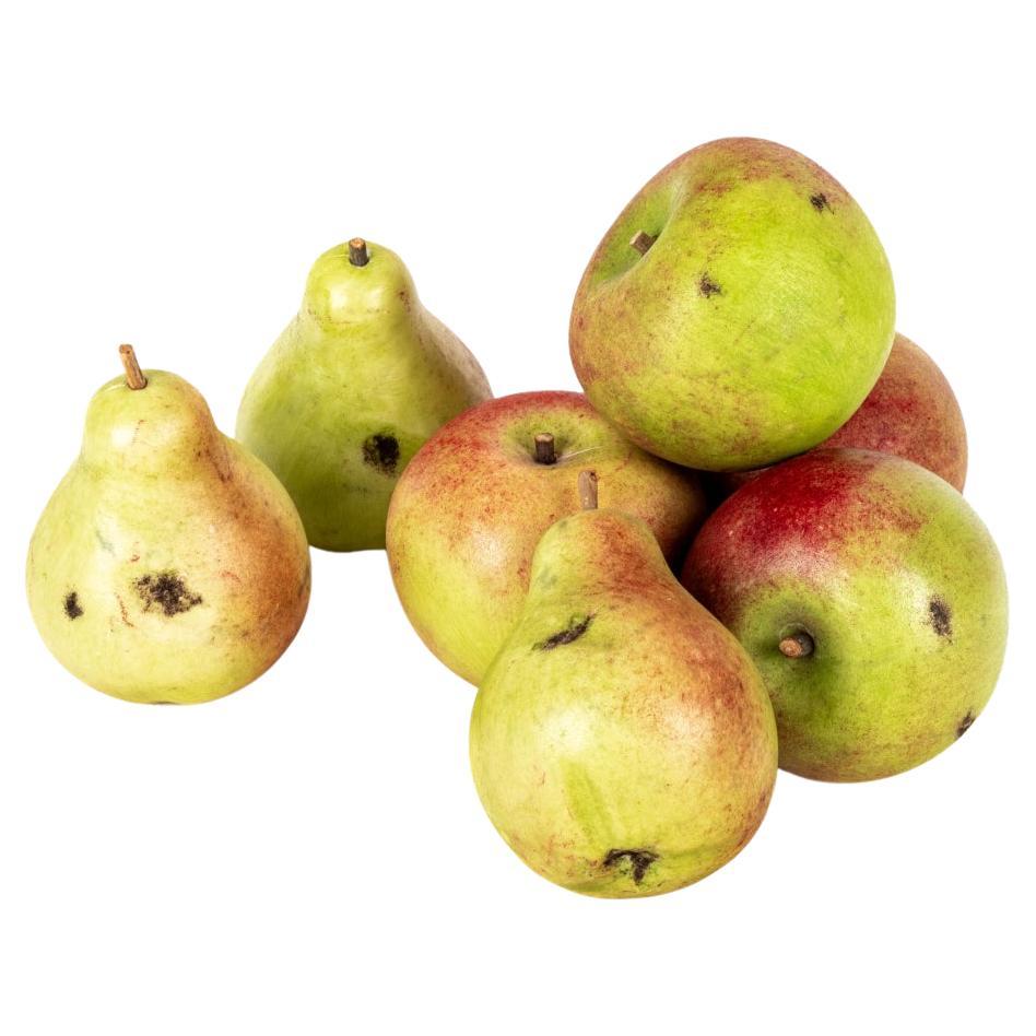A Realistic Group Of Italian Carrara Marble Stone Pears 
Apples