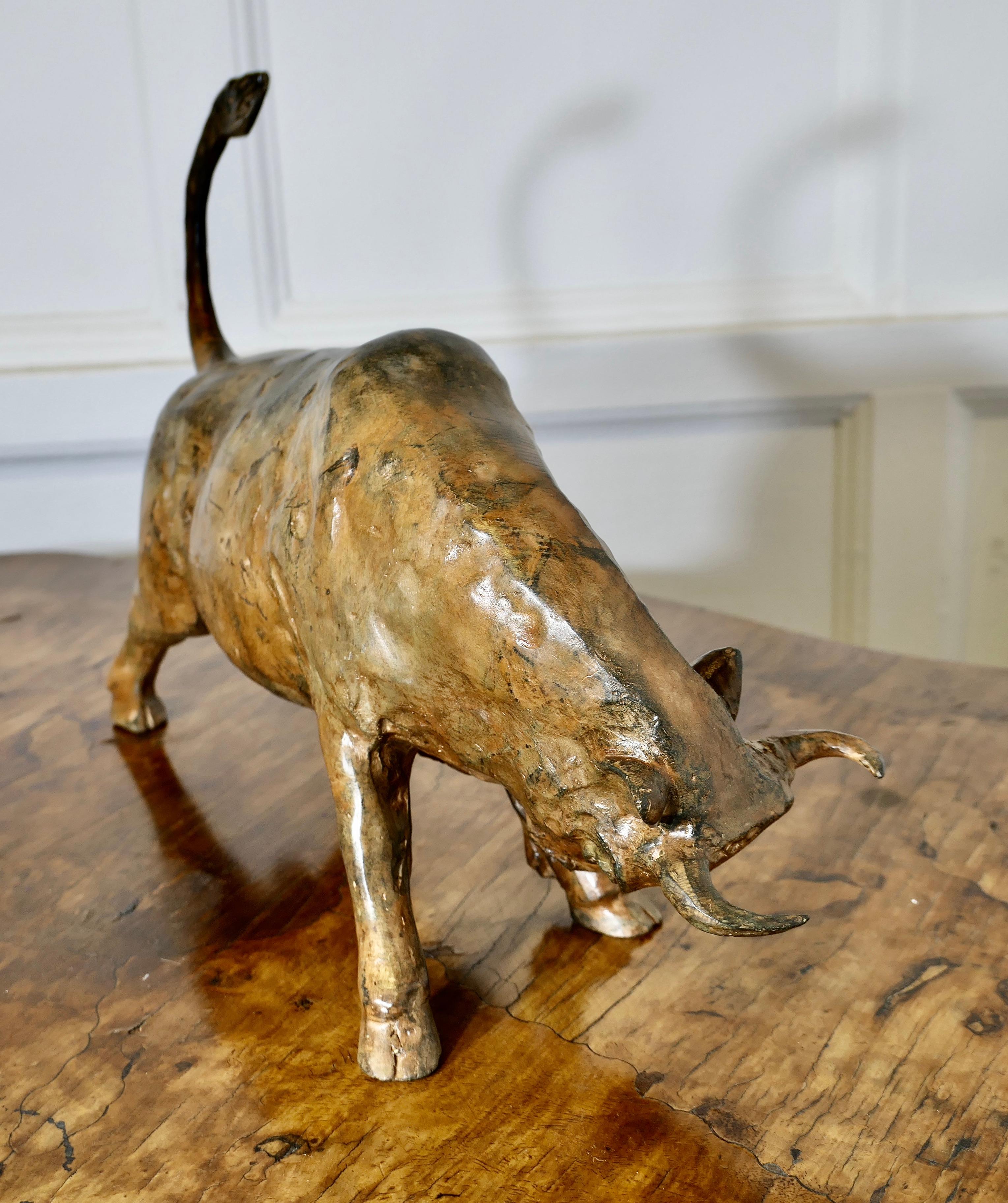 A  Really Beautiful Bronze of a Charging Bull by Pierre Chenet 5