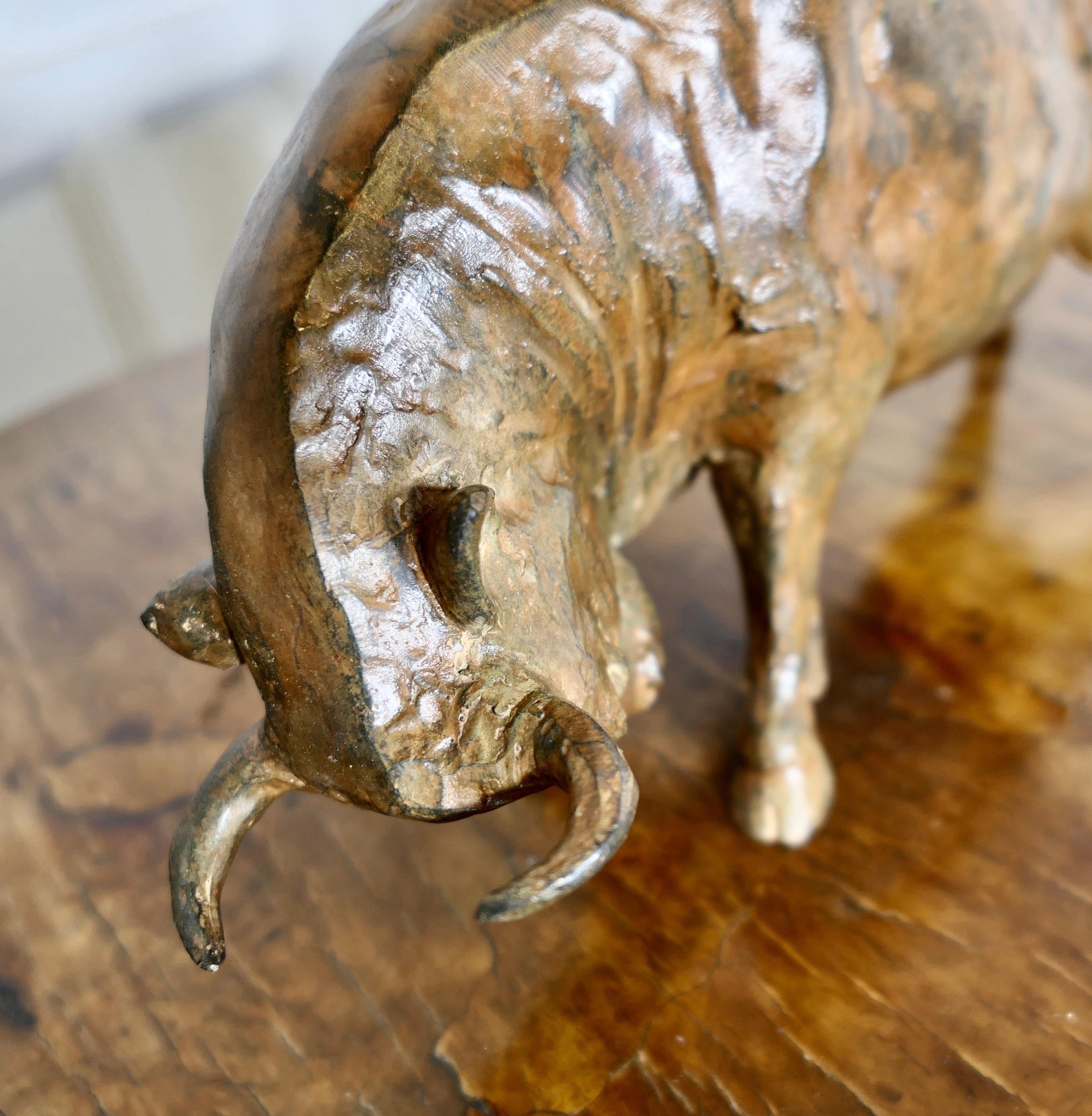 A  Really Beautiful Bronze of a Charging Bull by Pierre Chenet 2