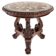 A Recency Simulated Rosewood and Specimen Marble Centre Table