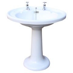 Used Reclaimed Art Deco Pedestal Basin