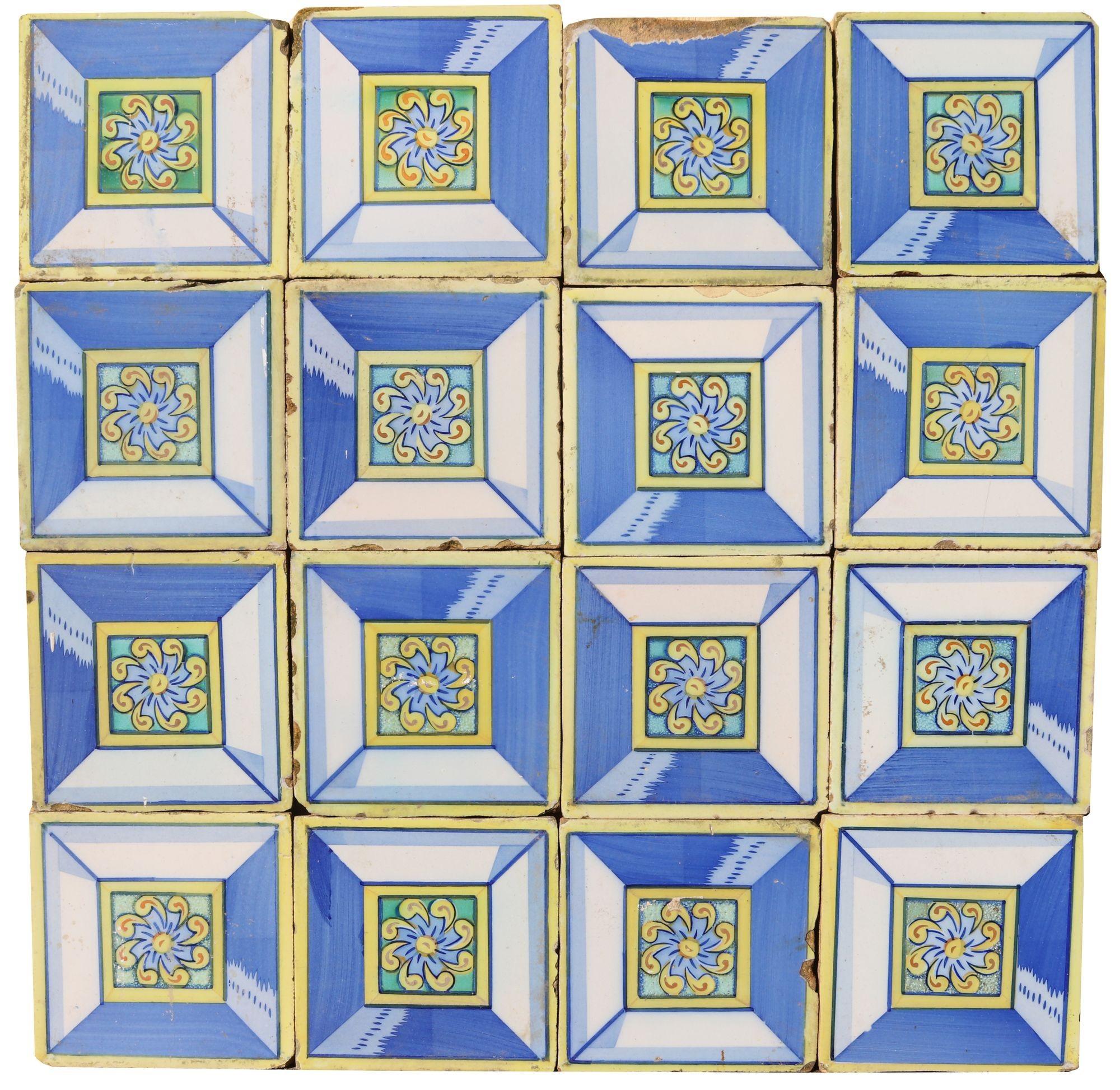 Spanish A Reclaimed Ceramic Tile Panel For Sale