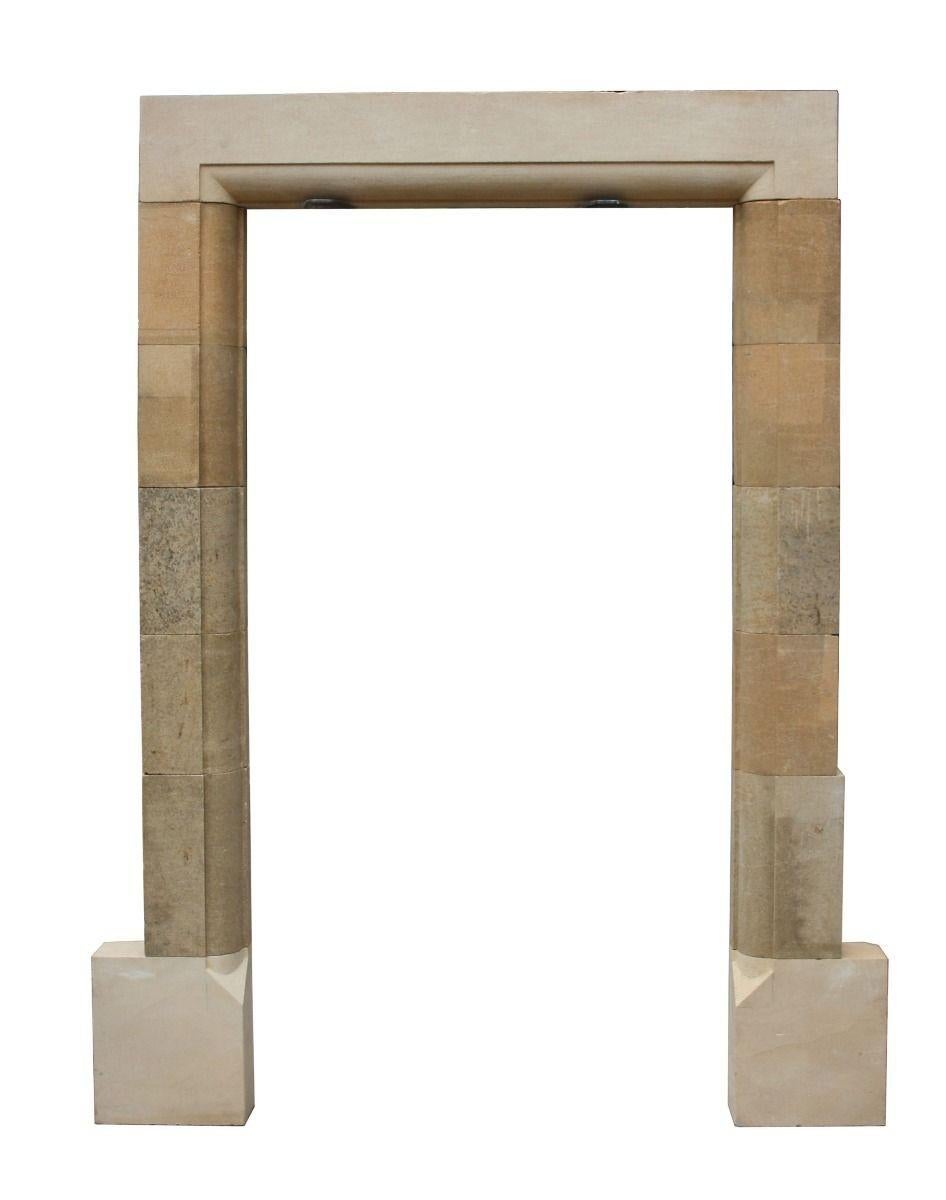 A hand carved Limestone doorway, salvaged from a house in Broadway, Gloucestershire. The height can be varied by removing or cutting blocks. This doorway would look amazing when used as a entrance to a house, or set into a garden wall.

Additional
