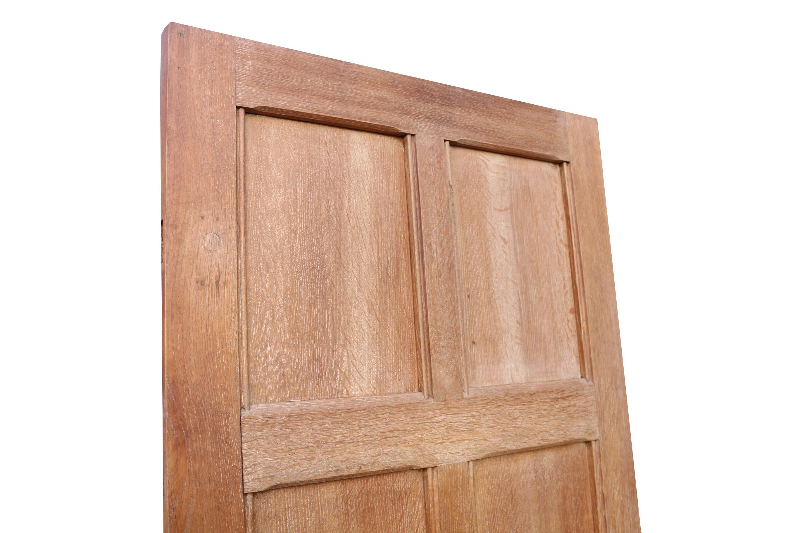 Reclaimed English Oak Six Panel Exterior Door In Good Condition In Wormelow, Herefordshire