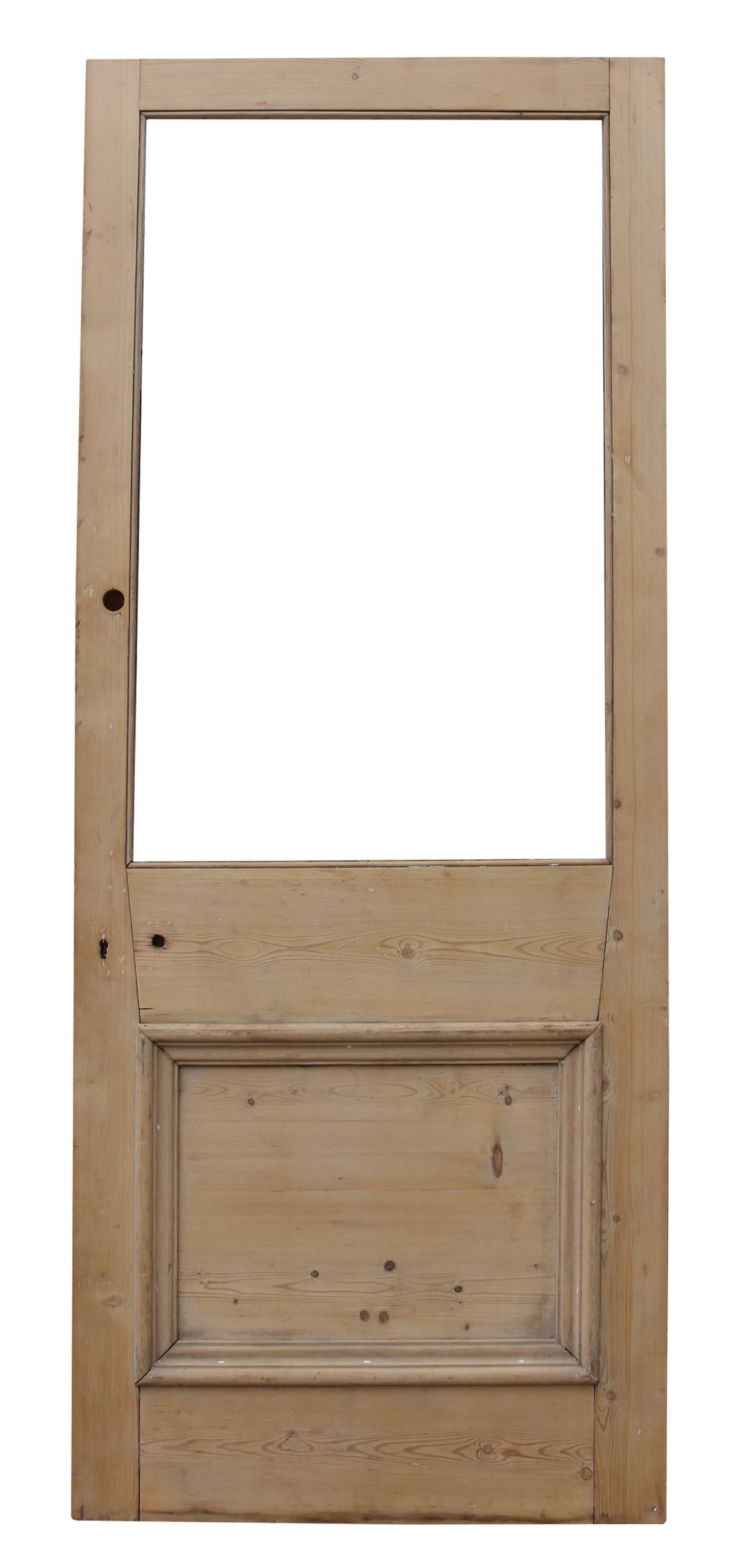 Reclaimed Exterior Glazed Pine Door In Good Condition For Sale In Wormelow, Herefordshire