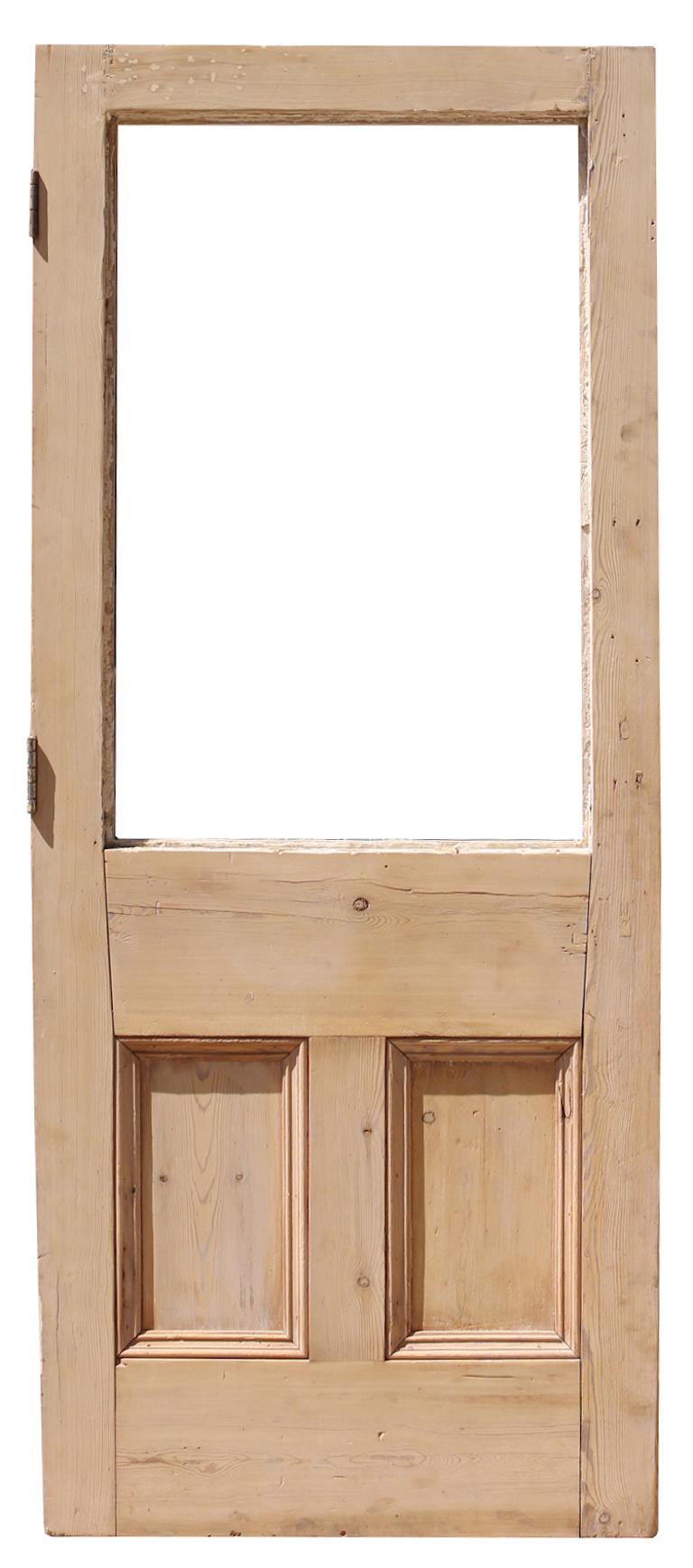 Reclaimed Exterior Glazed Pine Door In Good Condition For Sale In Wormelow, Herefordshire