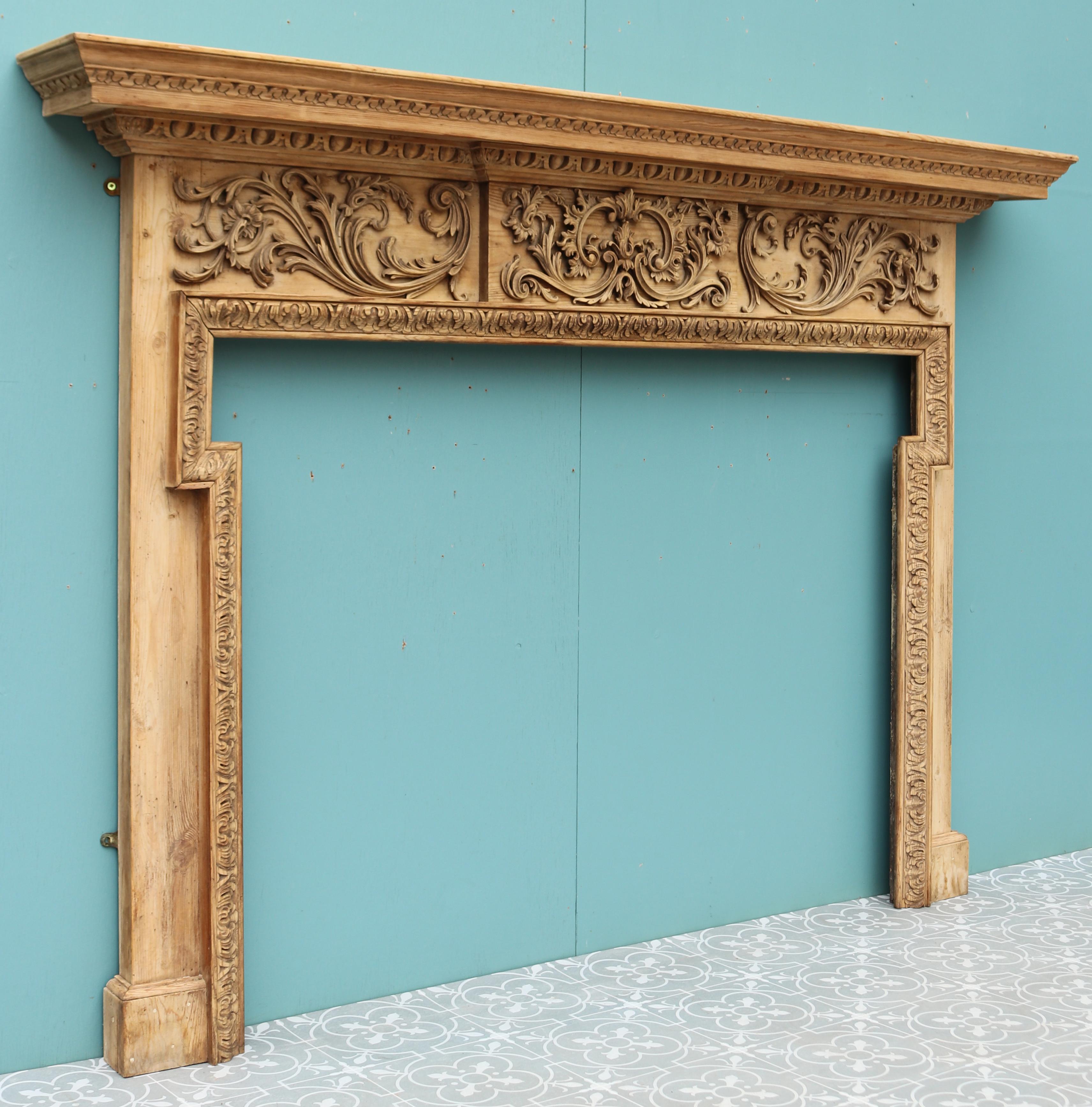 A Reclaimed Georgian Style Hand Carved Fireplace For Sale 2