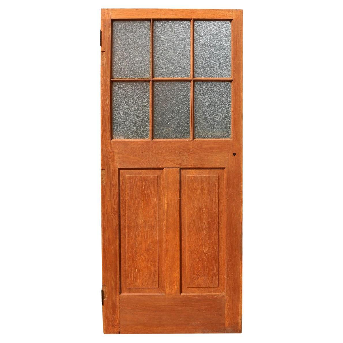 Reclaimed Glazed Teak Wood Door For Sale