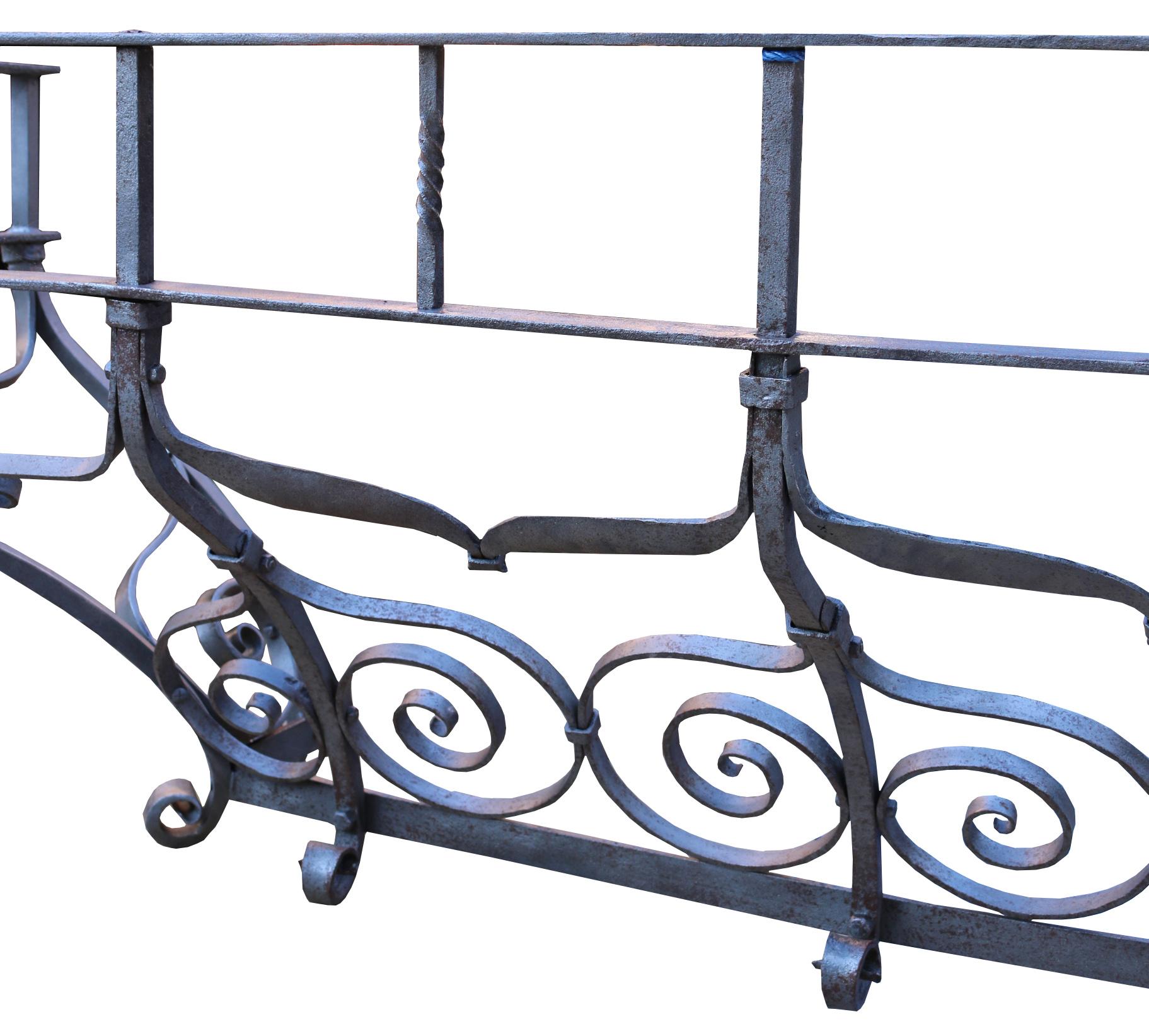 19th Century Reclaimed Iron Balcony Salvaged from a House in Egham
