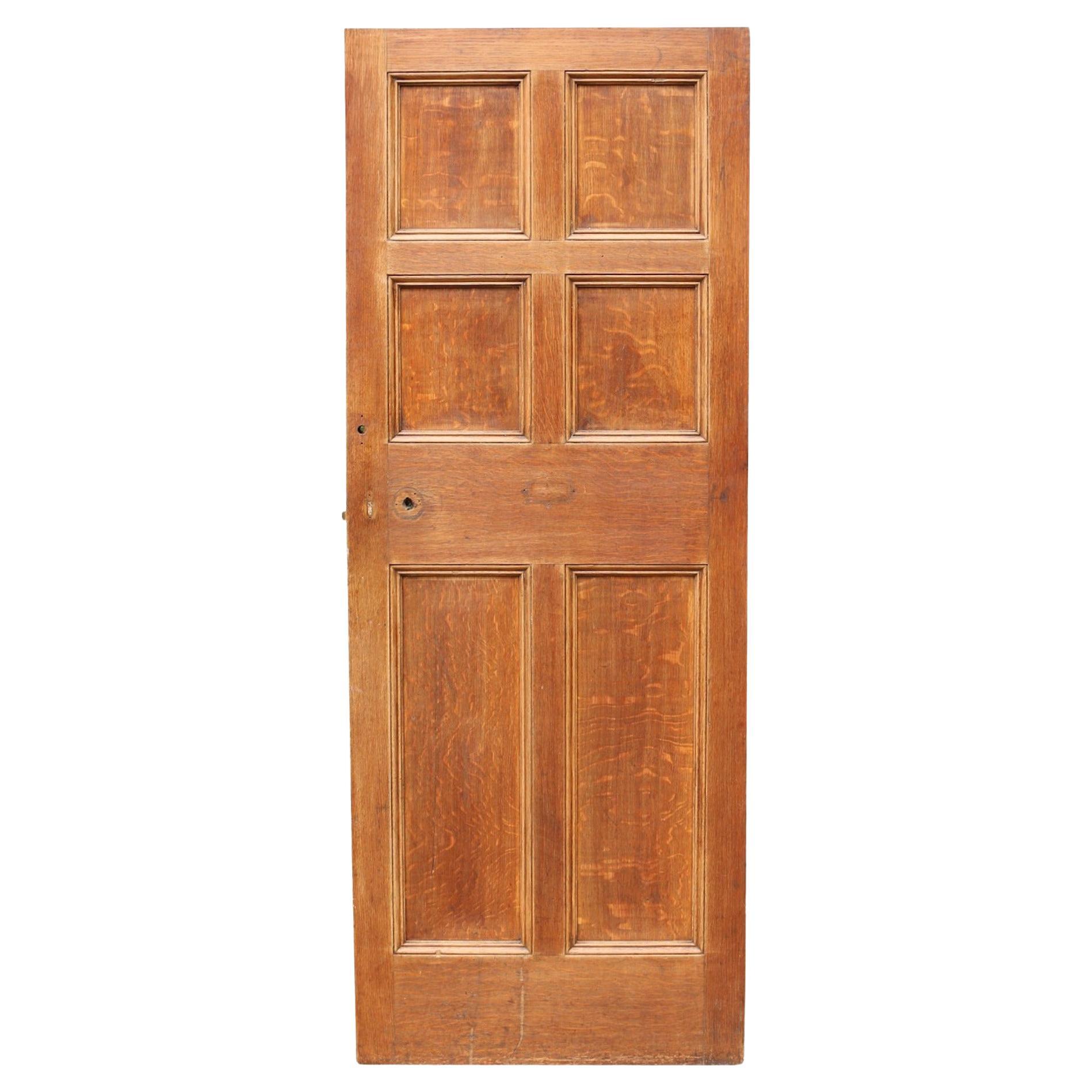 Pair of Antique Oak Six Panel Doors For Sale at 1stDibs