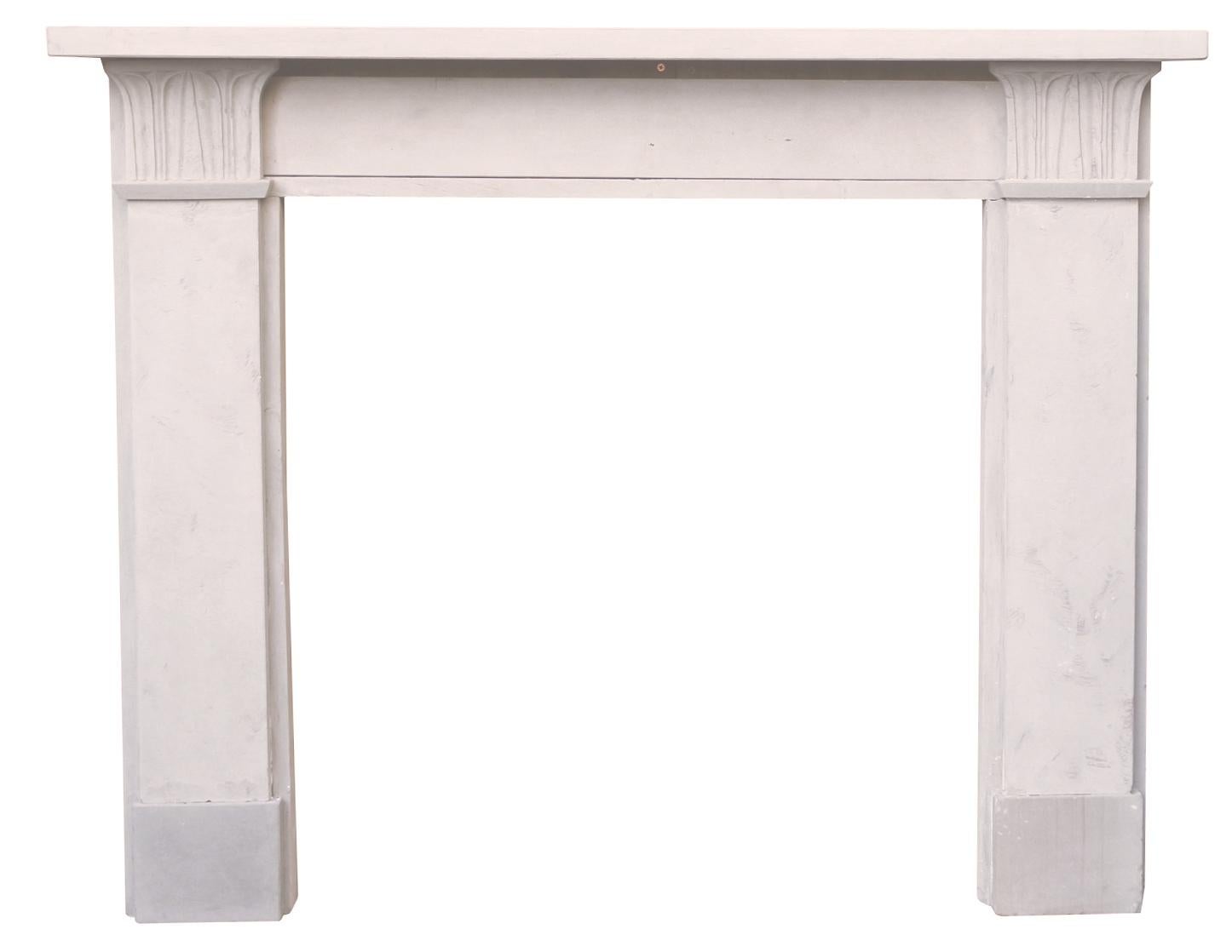 Reclaimed Pale Stone Fire Mantel In Good Condition For Sale In Wormelow, Herefordshire
