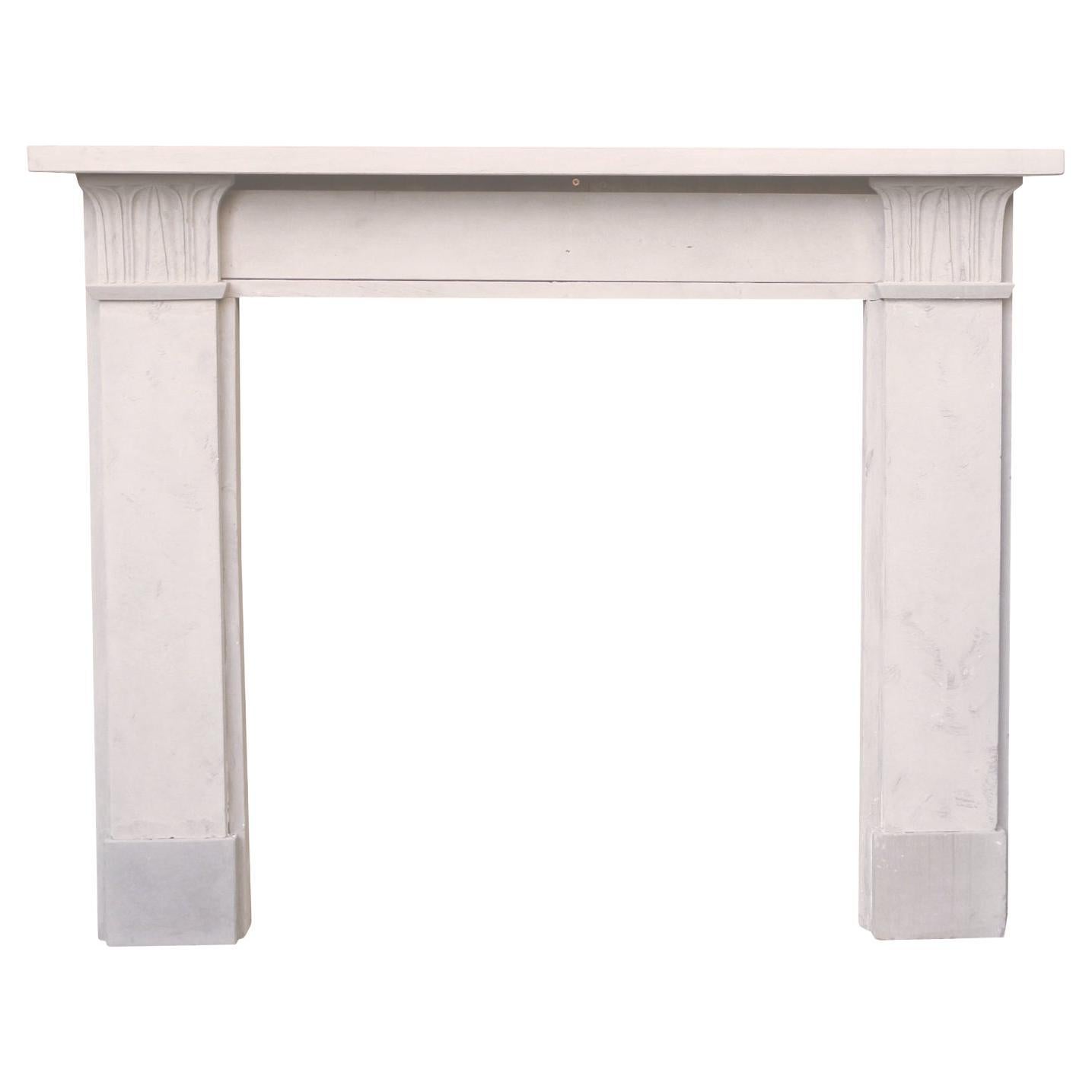 Reclaimed Pale Stone Fire Mantel For Sale