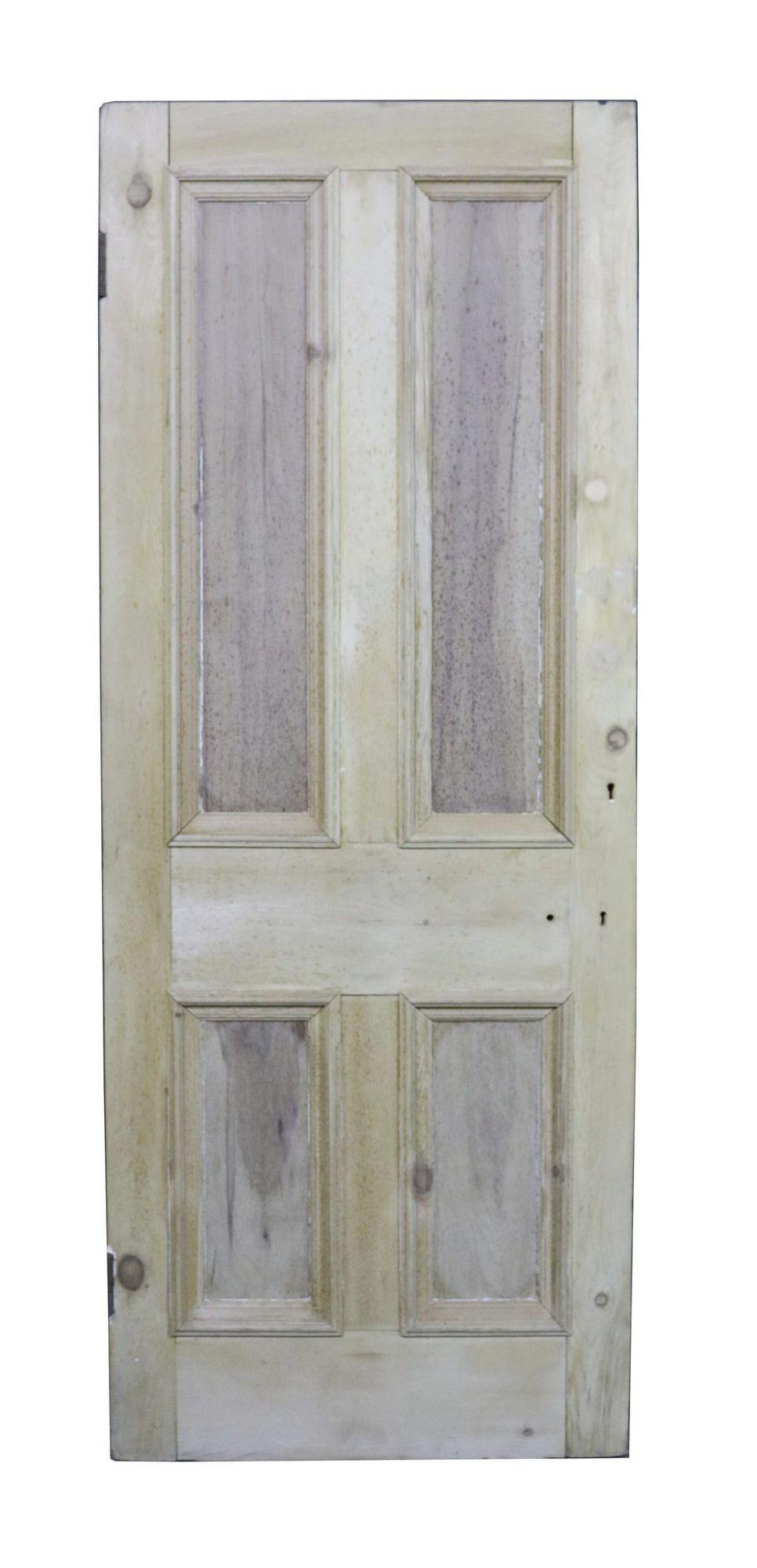 Victorian A Reclaimed Pine Four Panel Front Door For Sale