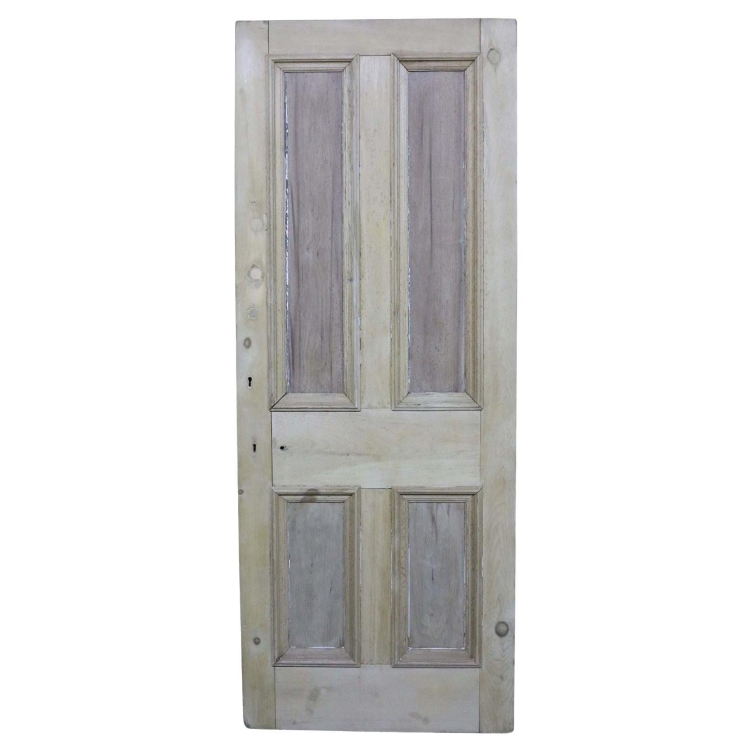 A Reclaimed Pine Four Panel Front Door For Sale