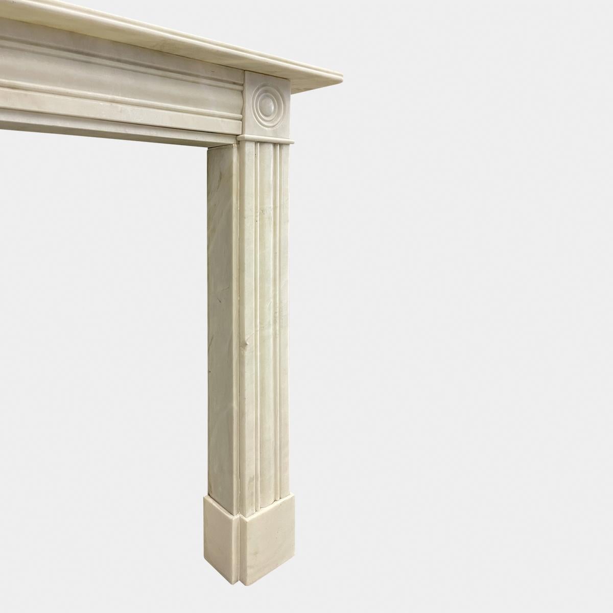 English A Reclaimed Regency Style Marble Fireplace Mantel 