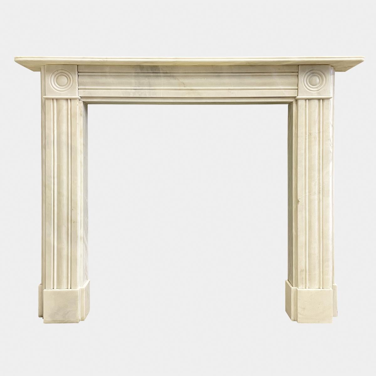 A Reclaimed Regency Style Marble Fireplace Mantel  In Good Condition In London, GB