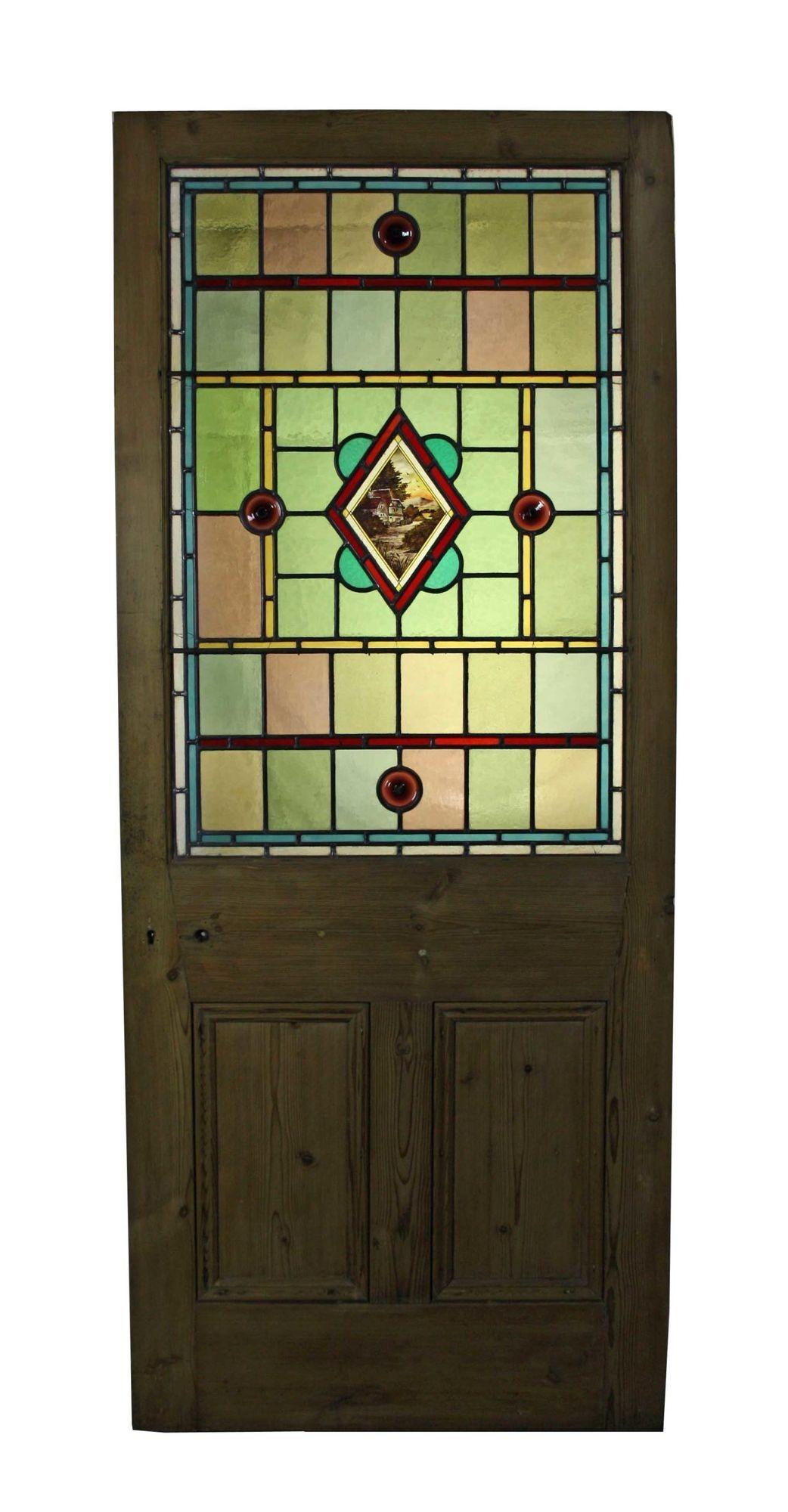 antique stained glass front door