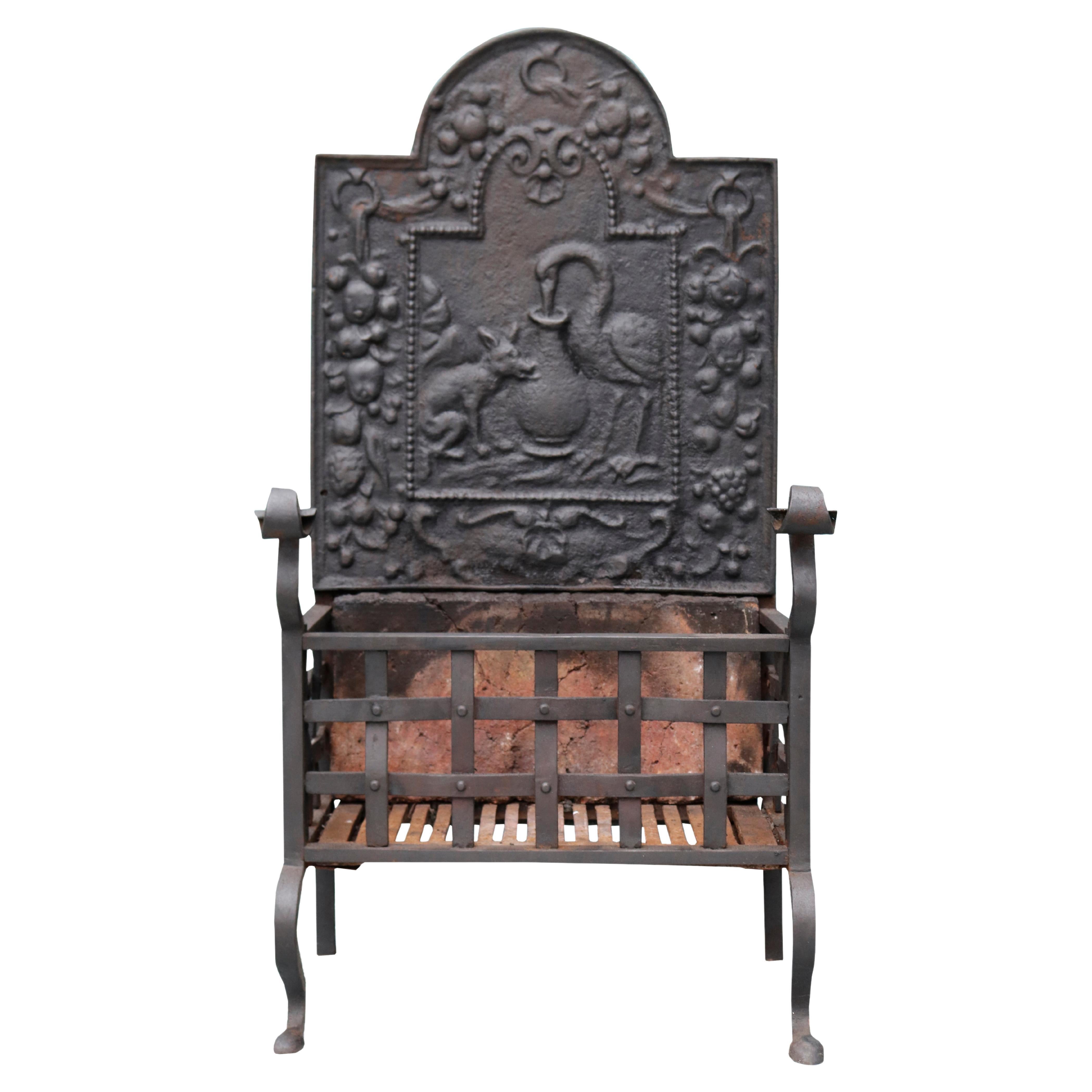 Reclaimed Victorian Style Fireplace Grate For Sale