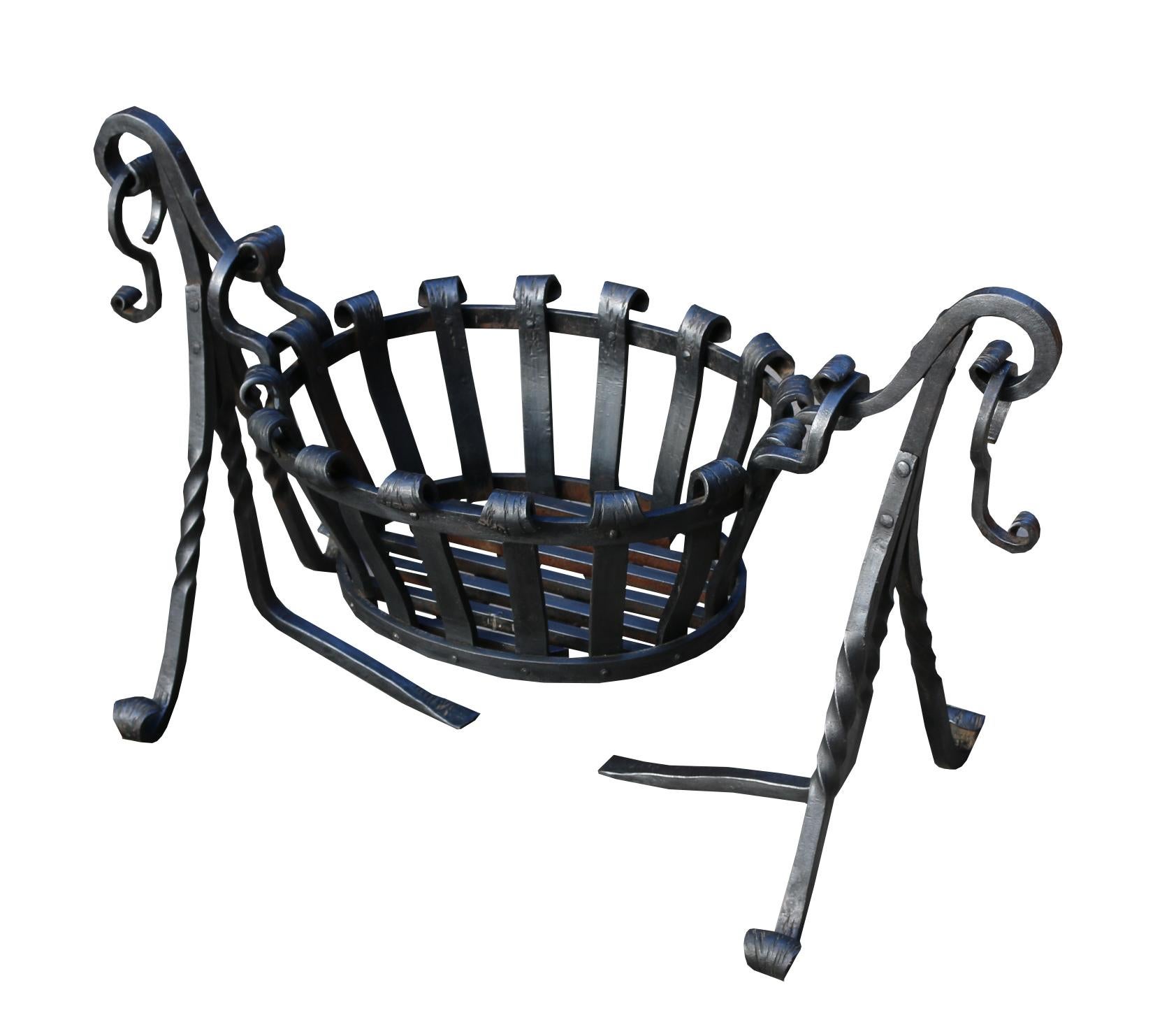 Reclaimed Wrought Iron Fire Basket 1