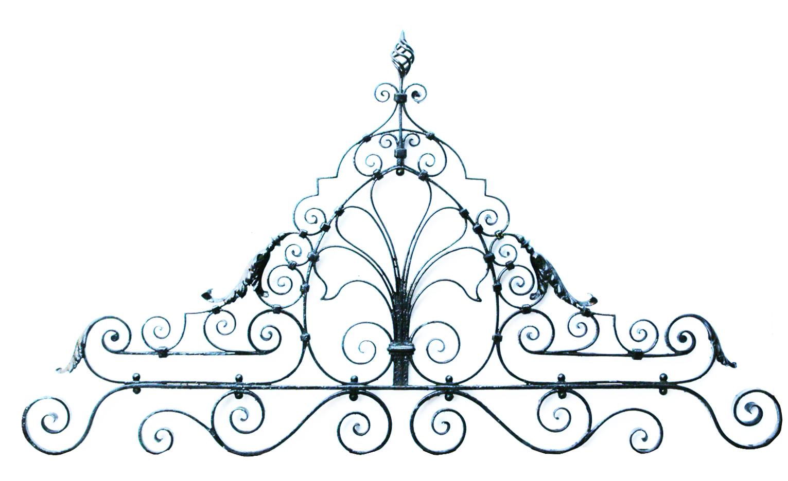 A finely made 19th century wrought iron overthrow. We currently have three matching in stock.