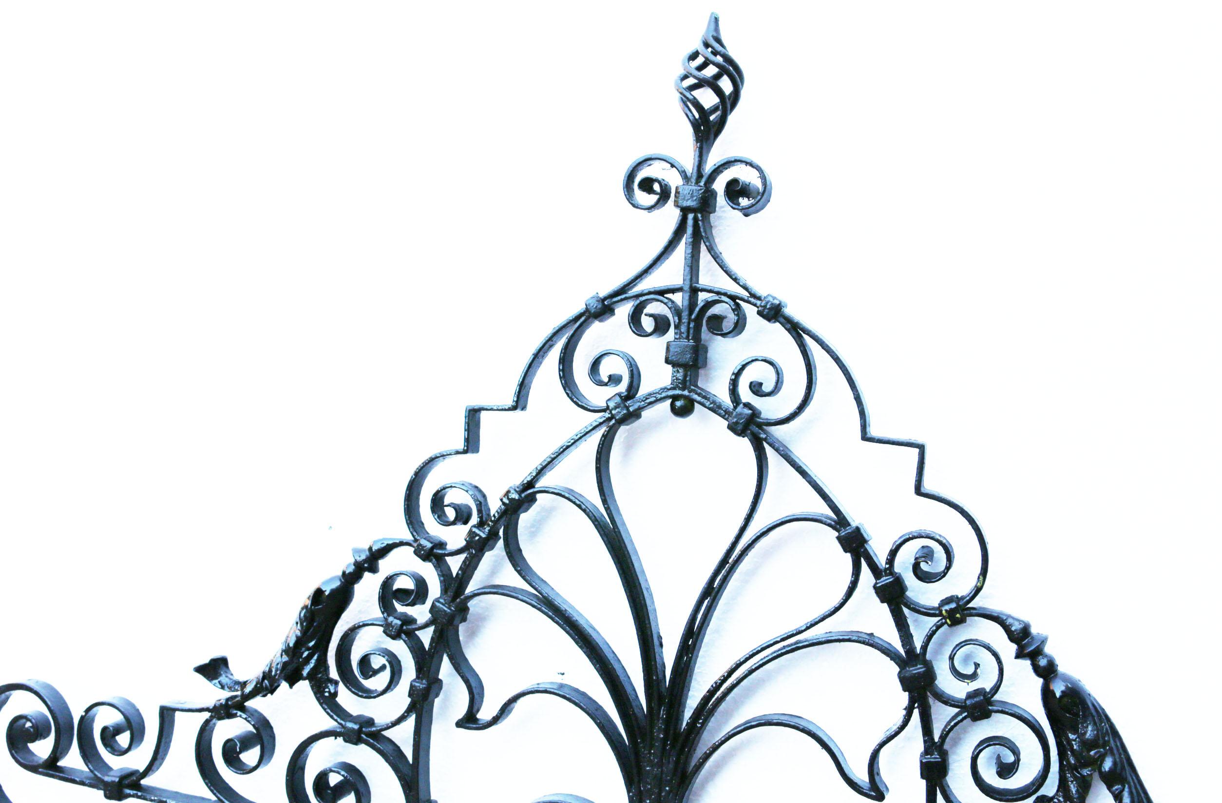 19th Century Reclaimed Wrought Iron Gate Overthrow