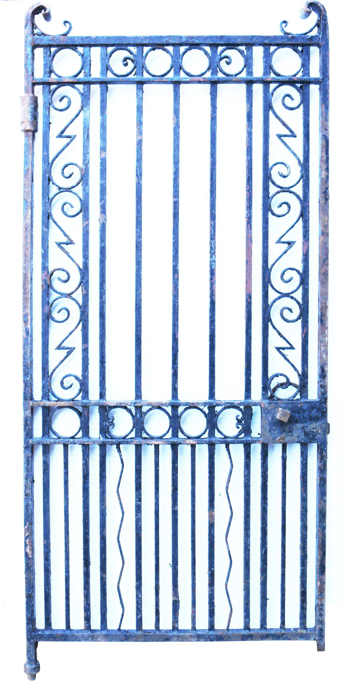 19th Century Reclaimed Wrought Iron Pedestrian Gate For Sale