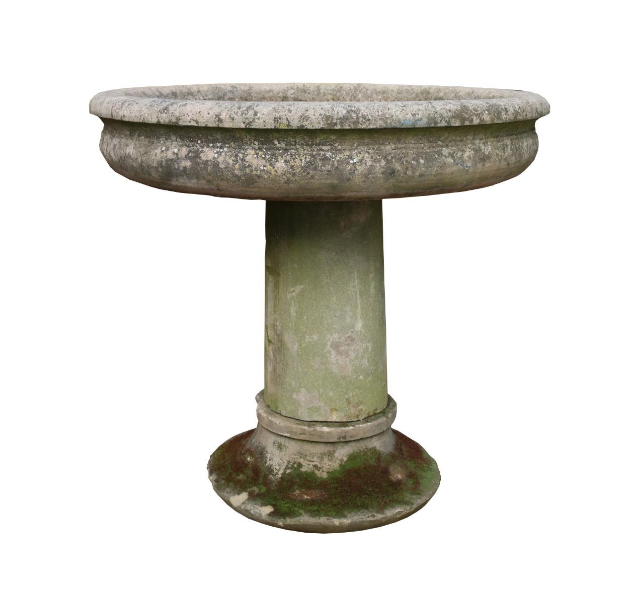 This York stone bowl has a weathered appearance and could be adapted to make a fountain.

Measures: Diameter of bowl 124 cm

Diameter of base 64 cm.