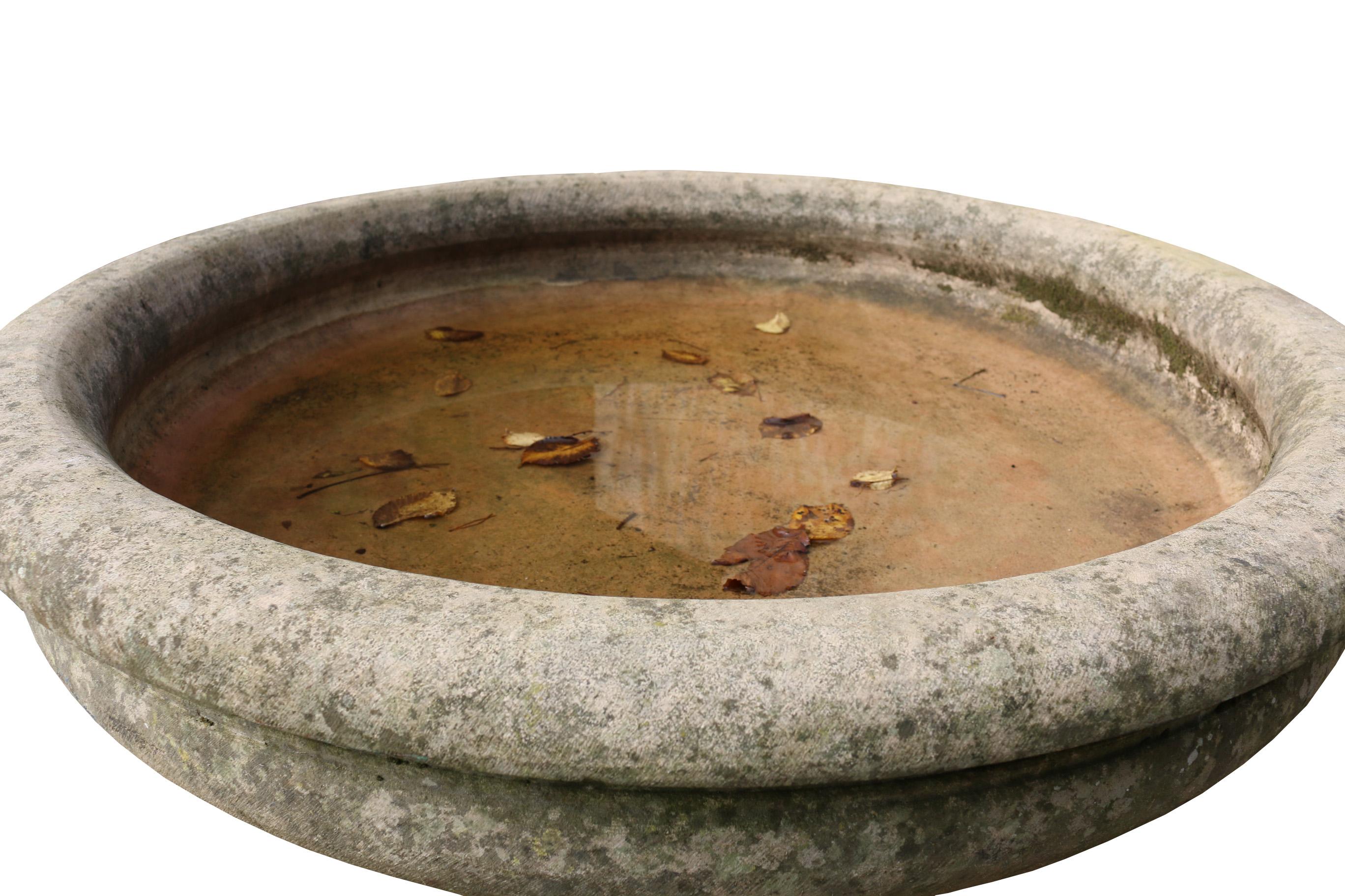 Reclaimed York Stone Fountain Bowl or Urn In Good Condition In Wormelow, Herefordshire