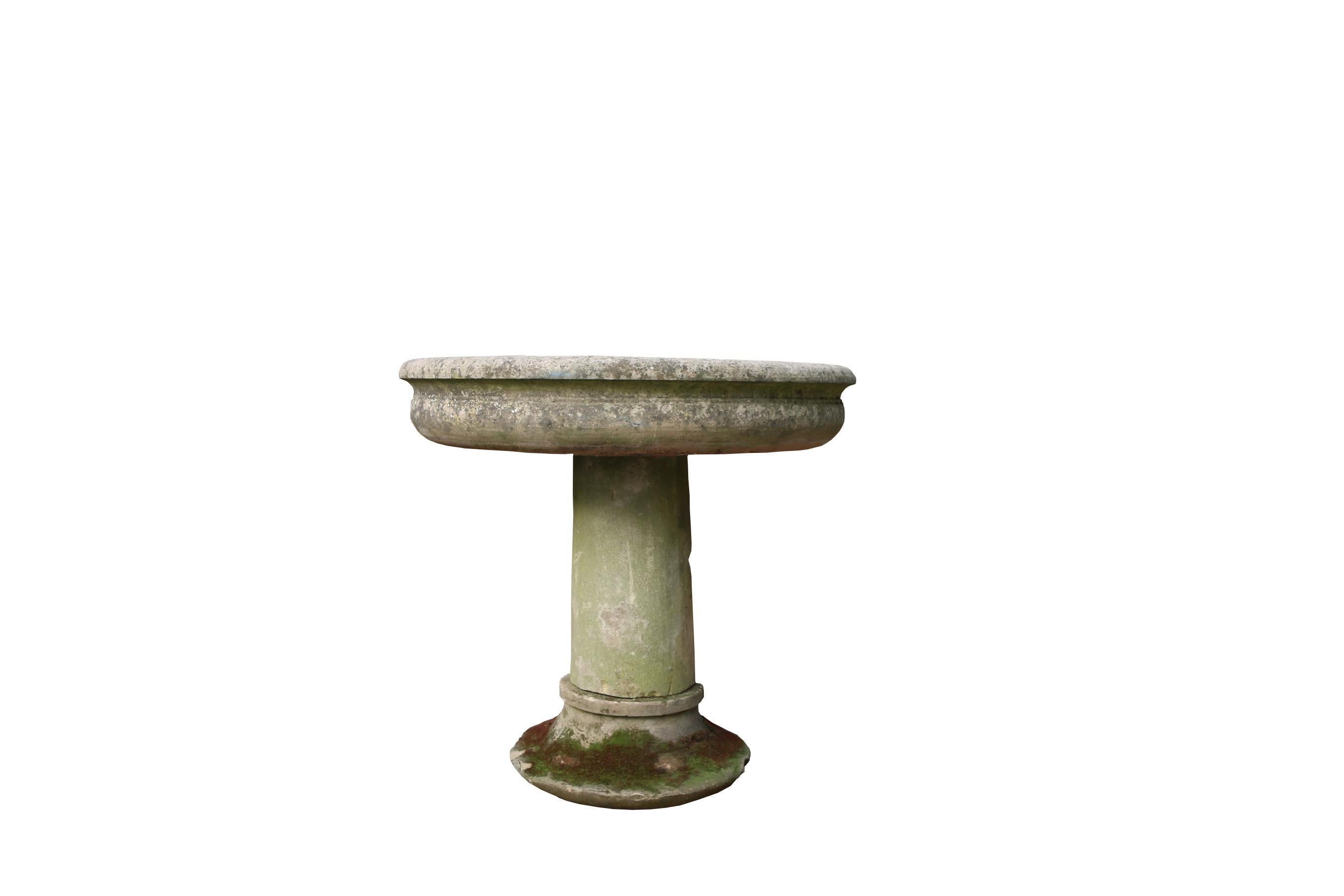 20th Century Reclaimed York Stone Fountain Bowl or Urn