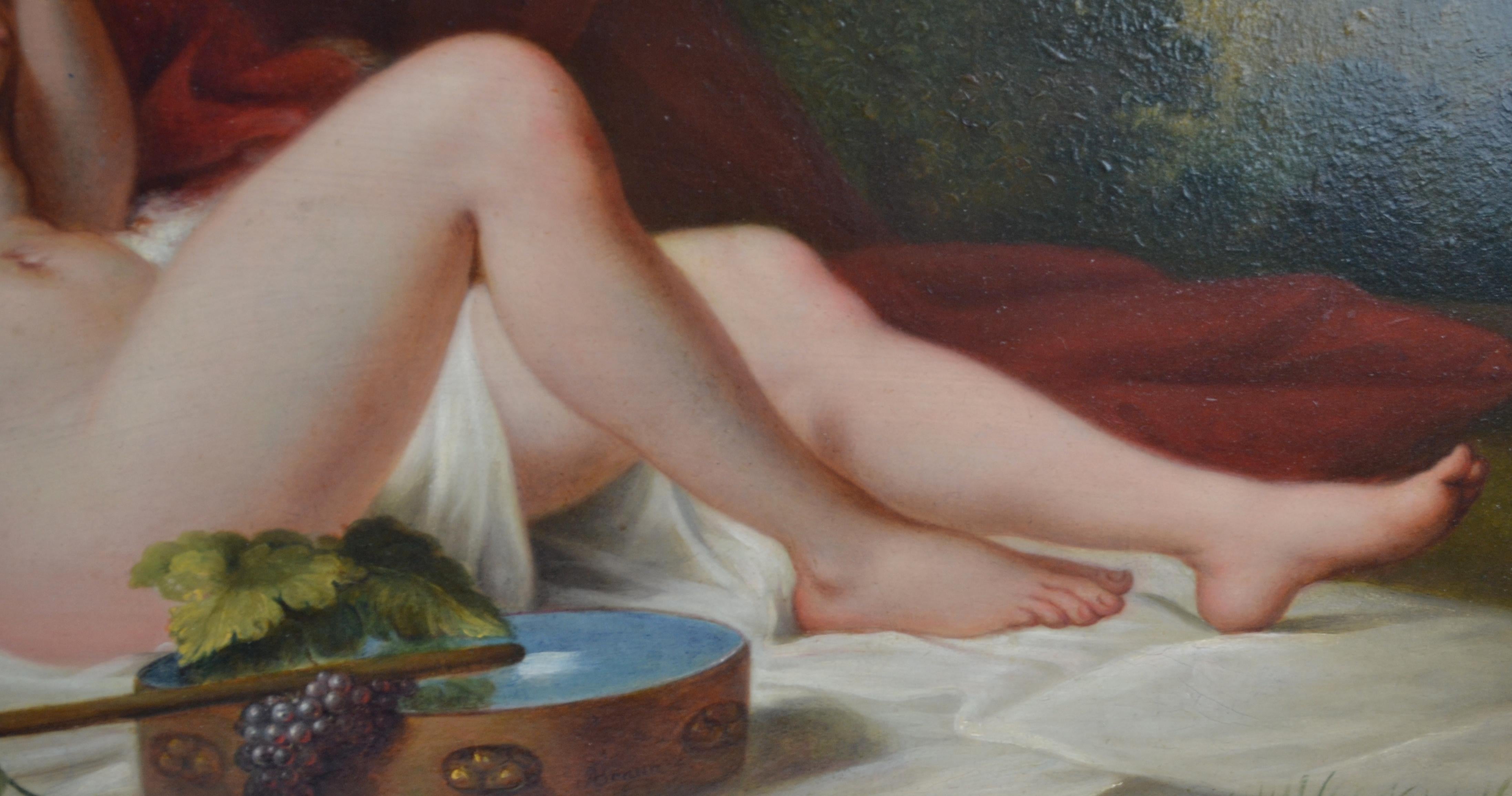 Liegender Akt auf Kupfer nach der Venus der Tizianerin von Urbino von Adam J. Braun (Österreichisch) im Angebot