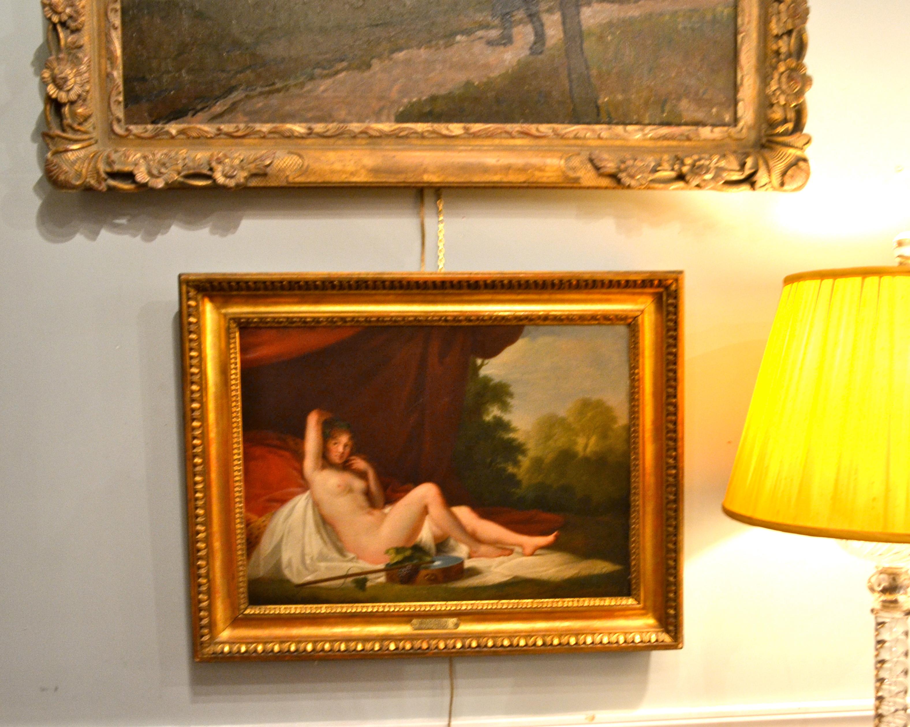 Painted 18th C, Oil on Copper of a Nude After Titian's Venus of Urbino by Adam J. Braun For Sale