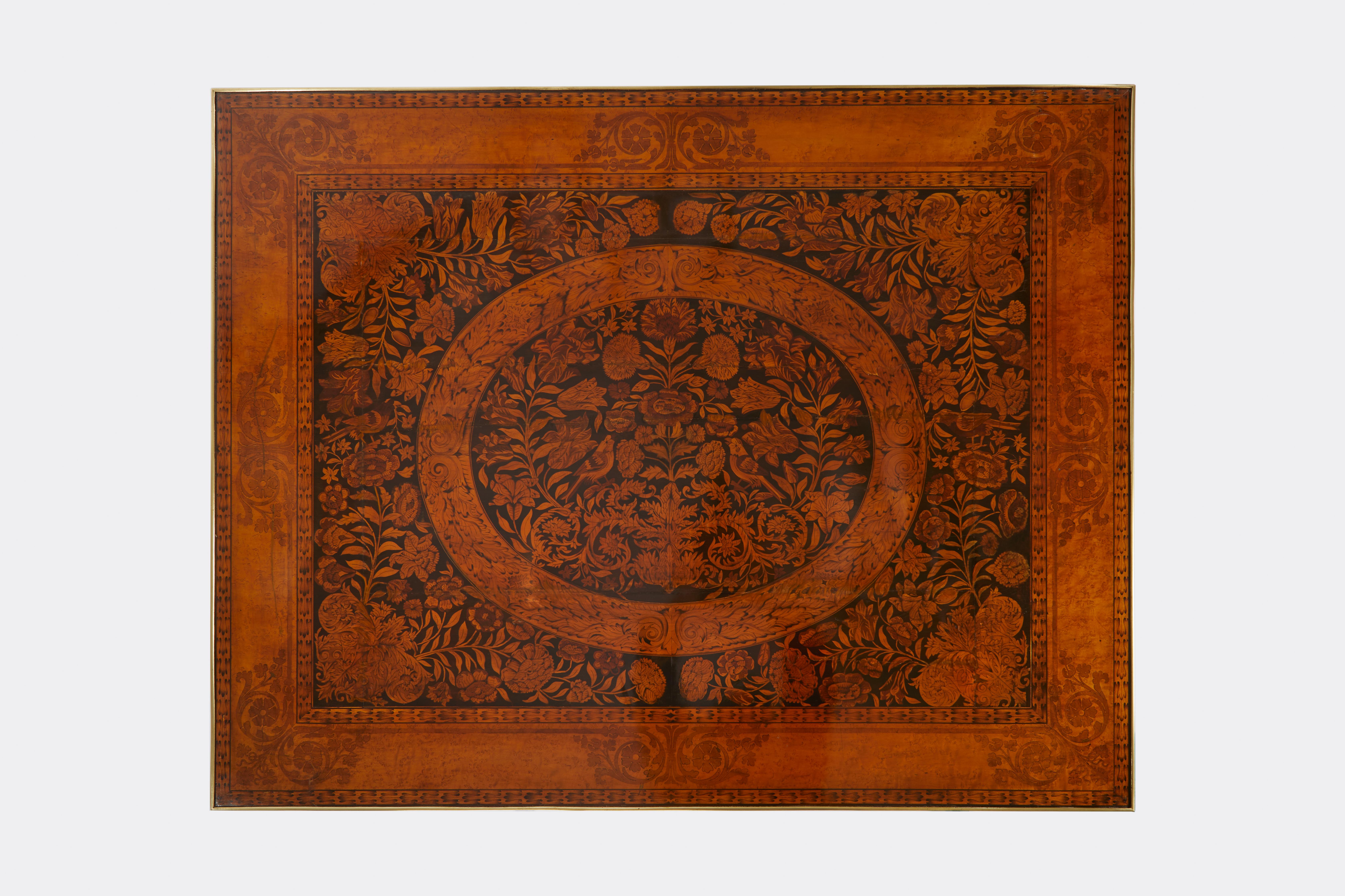 Rectangular Marquetry Inlay Coffee Table by Mallett In Good Condition In New York, NY