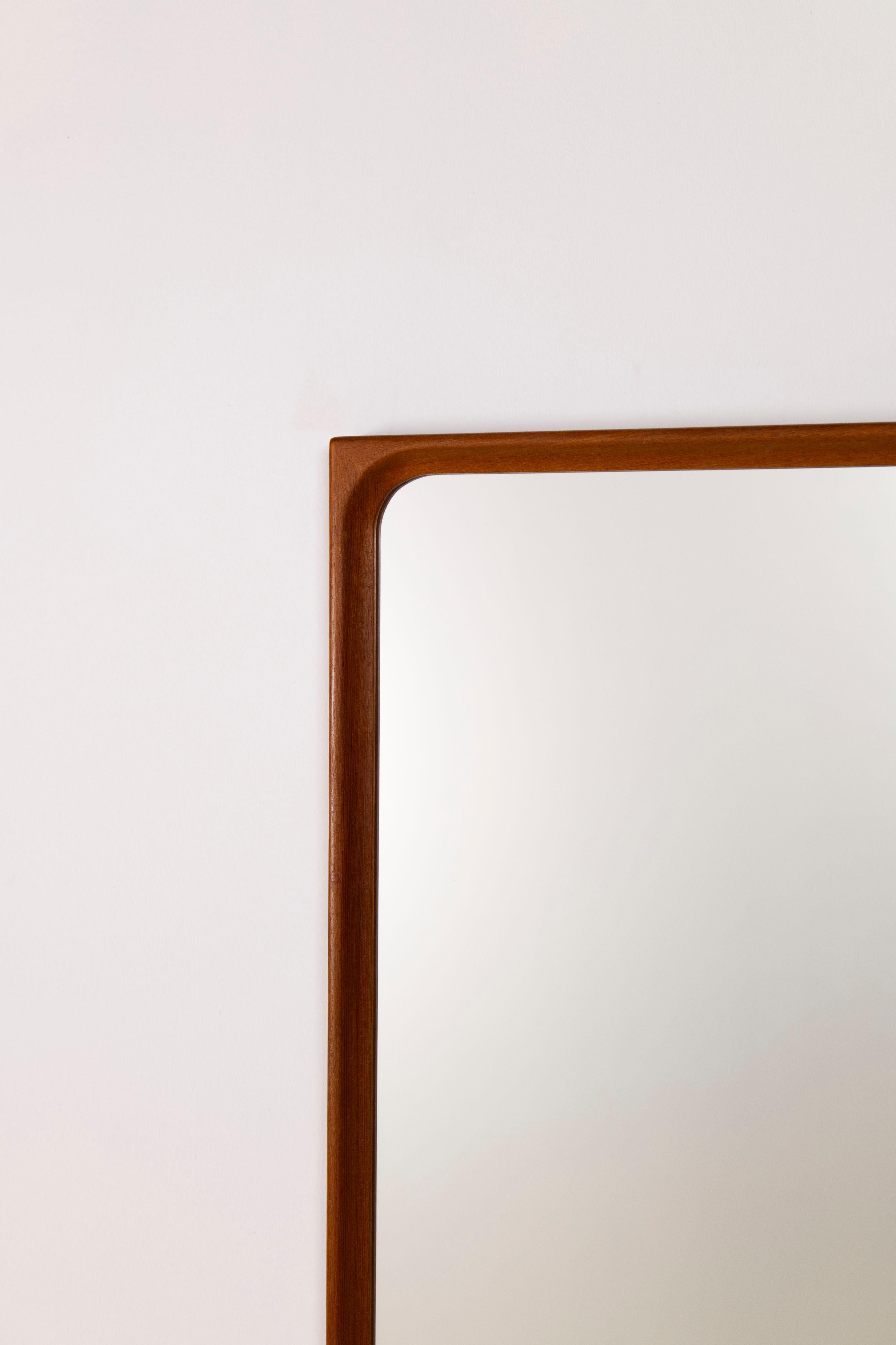 Mirror A rectangular teak mirror by Egon Bro Petersen, 1940s For Sale