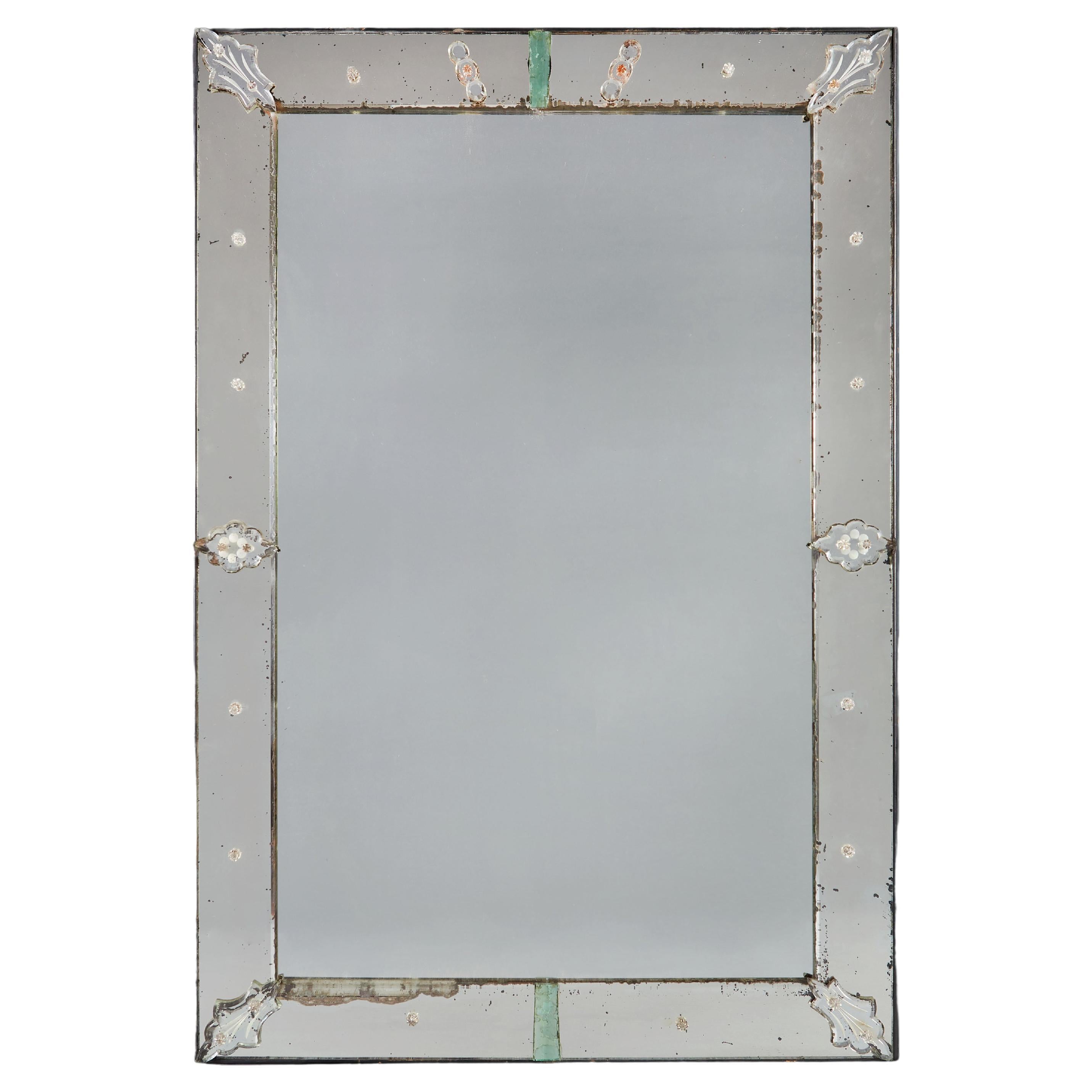 Rectangular Venetian Art Deco Mirror
