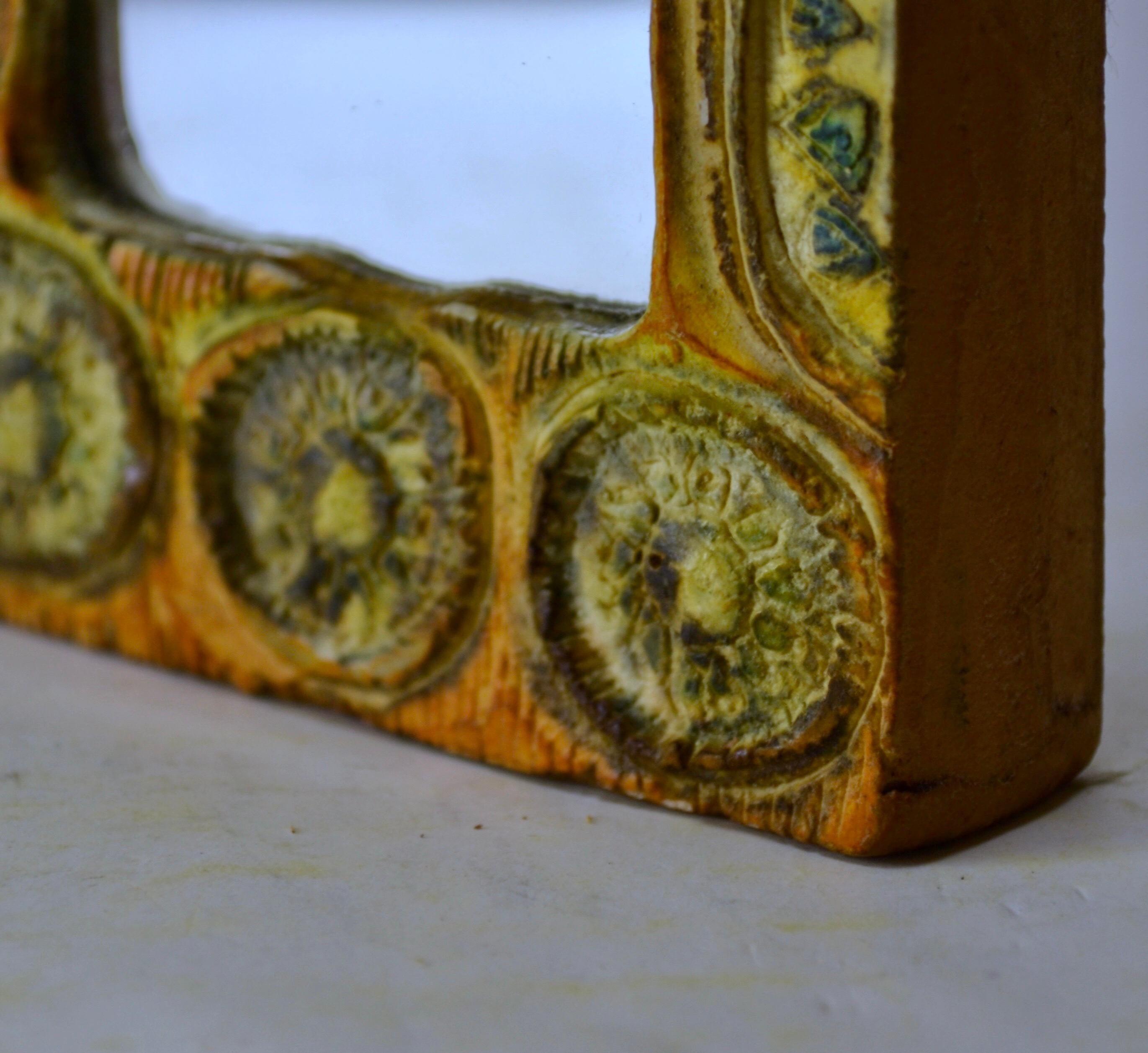 French A  rectangular wall mirror in talosel - France - 1960s For Sale