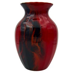Red Art Deco Flambe Vase by Royal Doulton