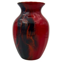 Vintage Red Art Deco Flambe Vase by Royal Doulton