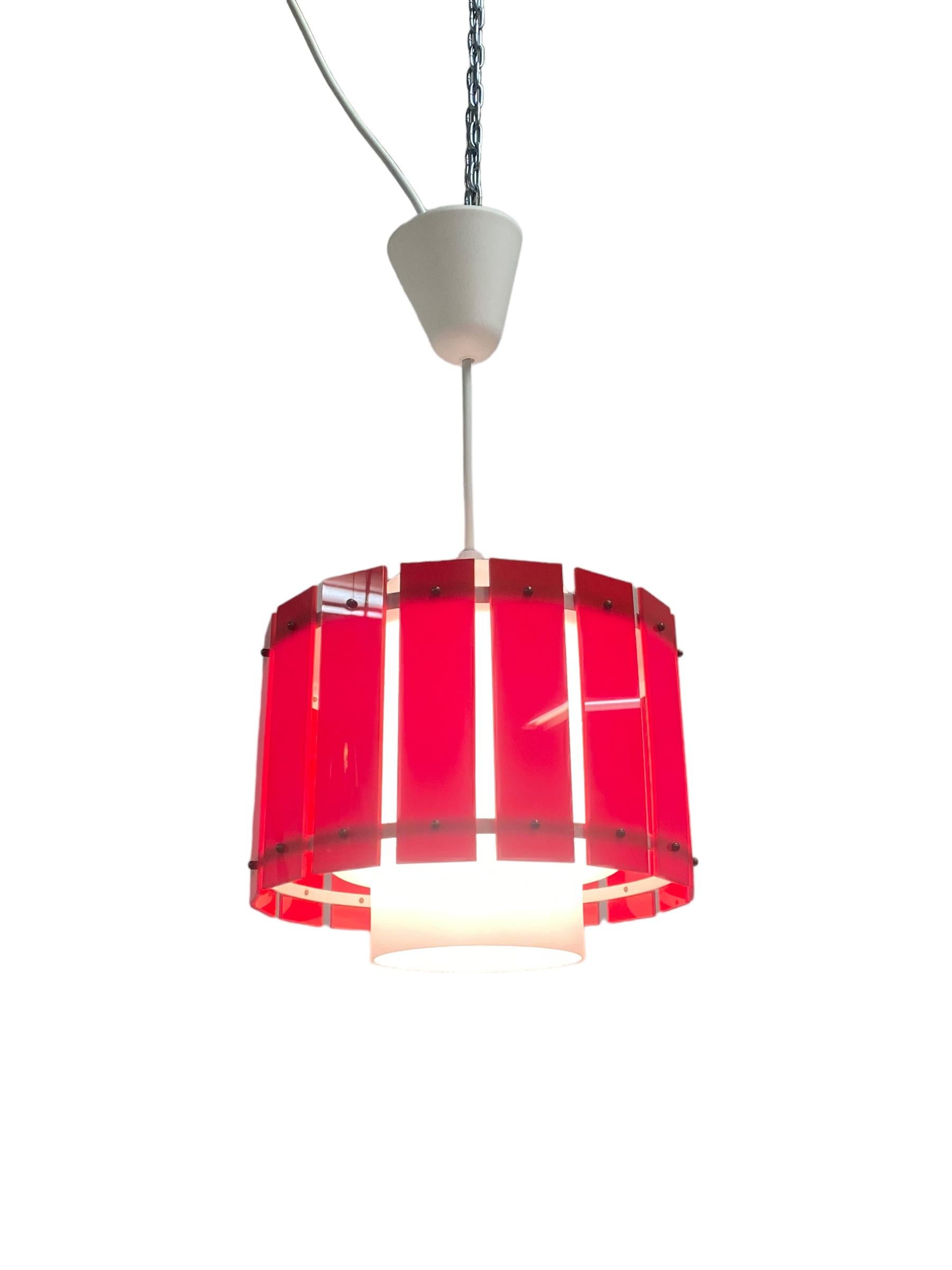 Scandinavian Modern A Red Ceiling Pendant Model K2-47 by Maria Lindeman, 1960s For Sale