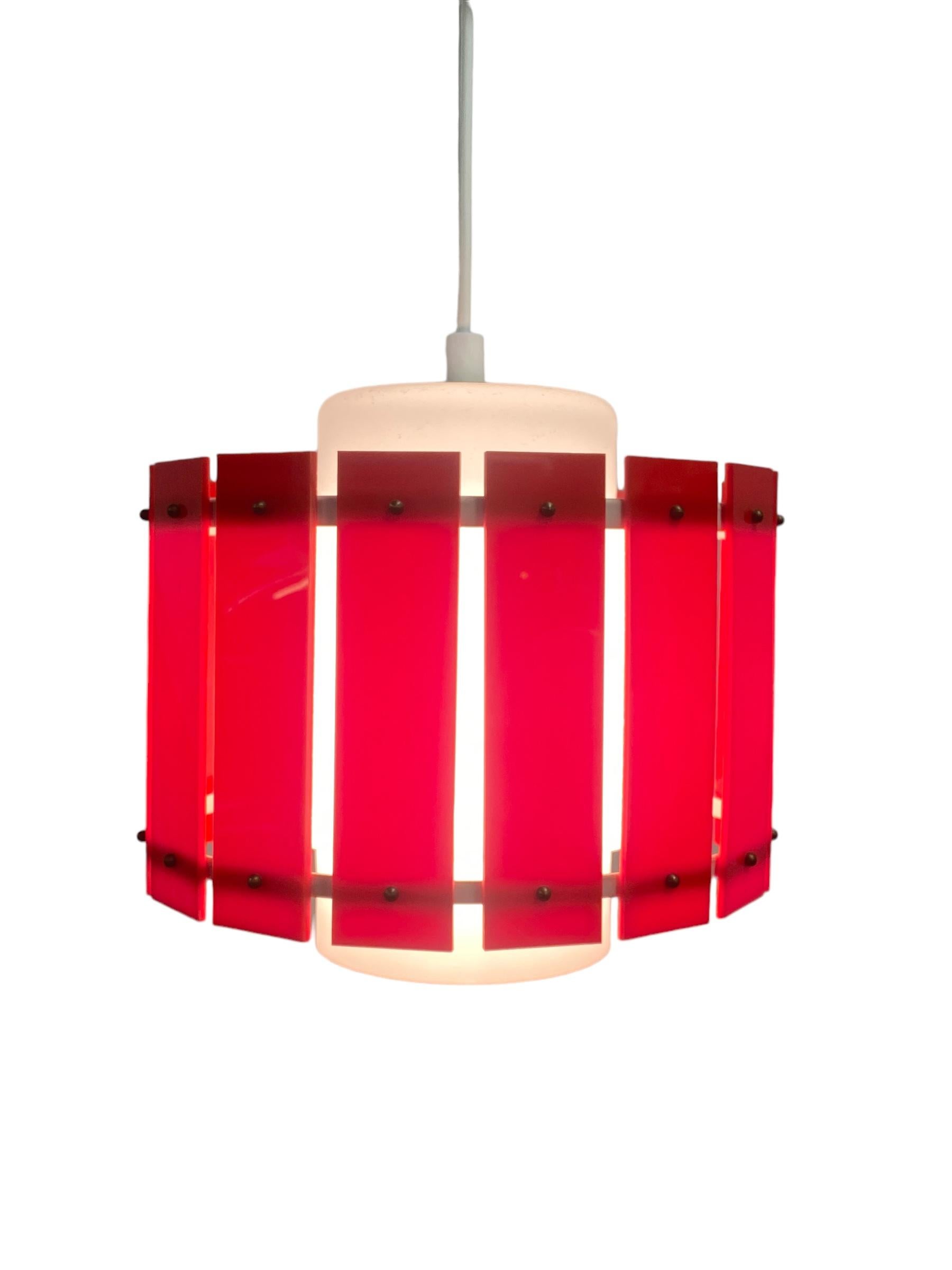 Finnish A Red Ceiling Pendant Model K2-47 by Maria Lindeman, 1960s For Sale
