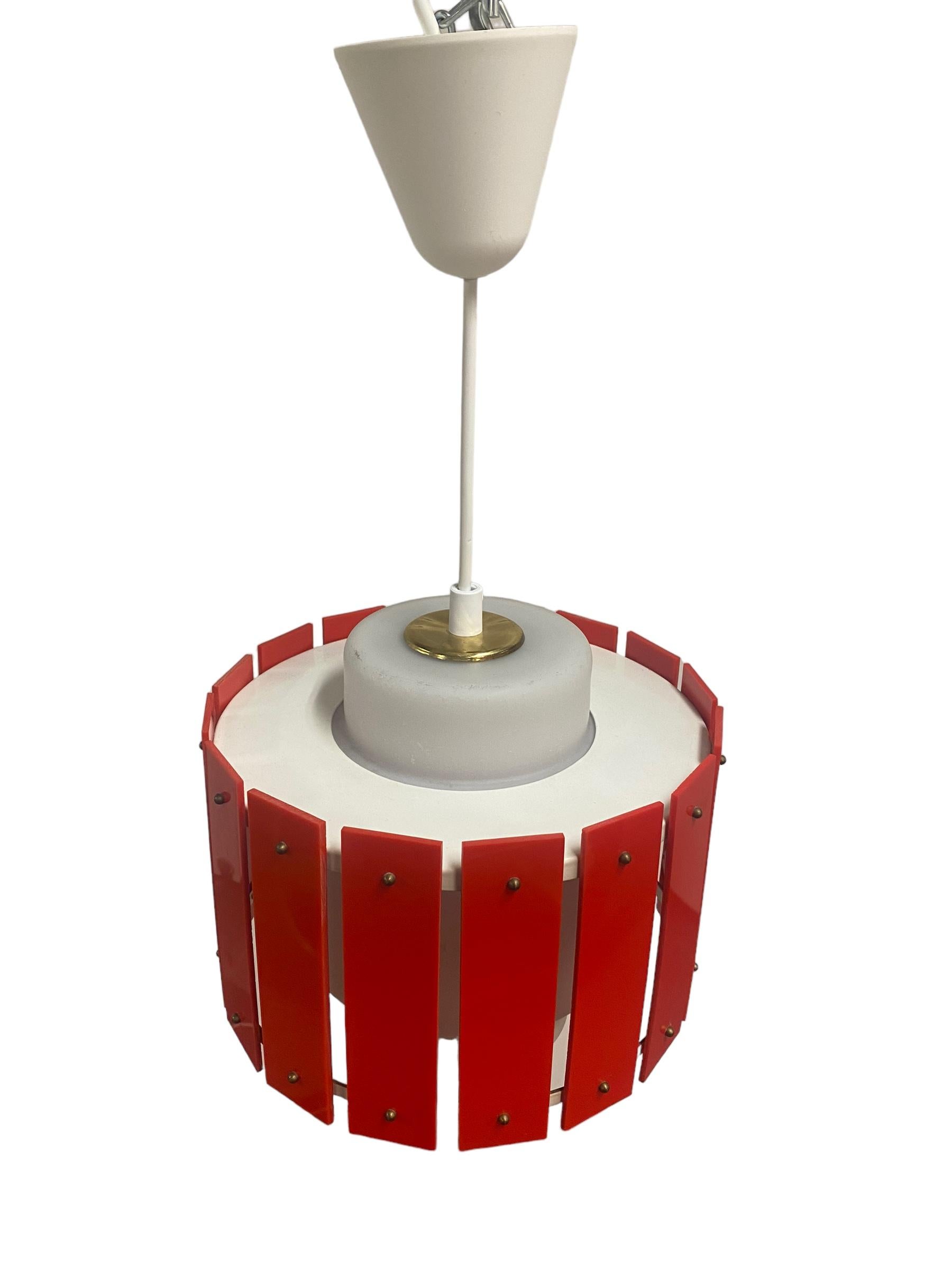 Mid-20th Century A Red Ceiling Pendant Model K2-47 by Maria Lindeman, 1960s For Sale